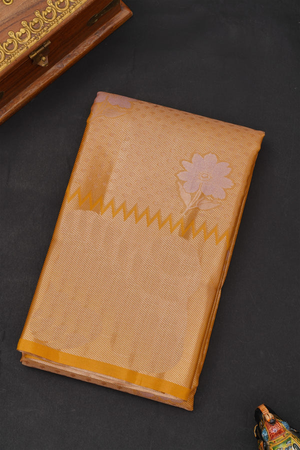 Semi Kanchipuram Tissue Silk Gold Saree