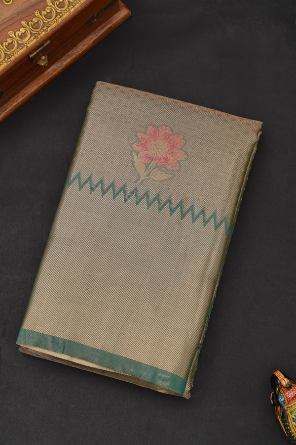 Semi Kanchipuram Tissue Silk Green Saree