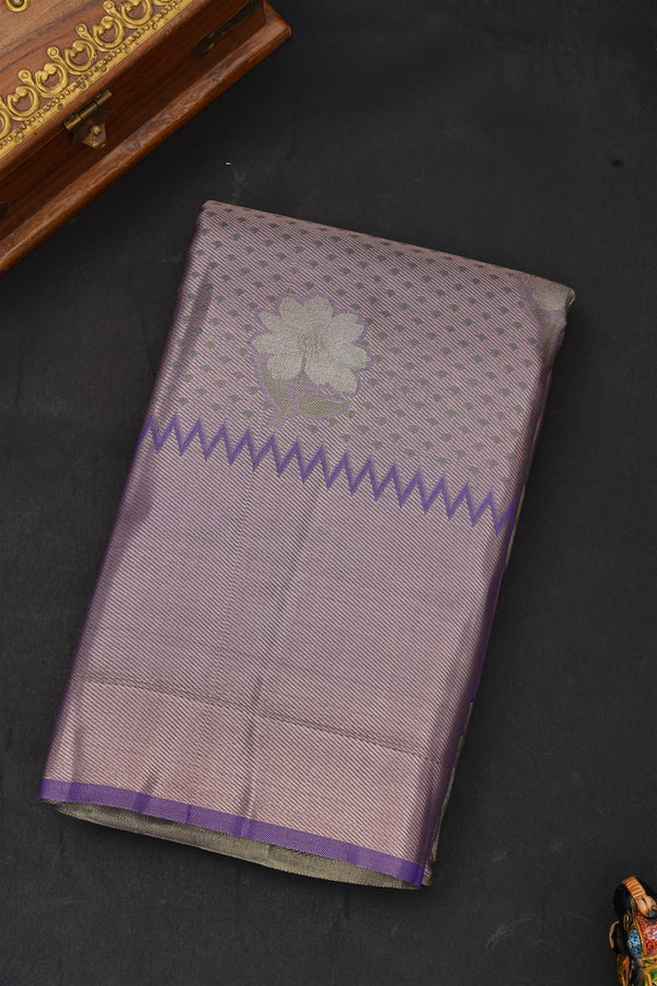 Semi Kanchipuram Tissue Silk Royal Blue Saree