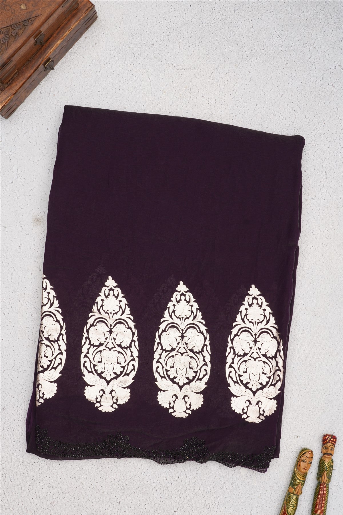 Fancy Space Silk Violet Saree