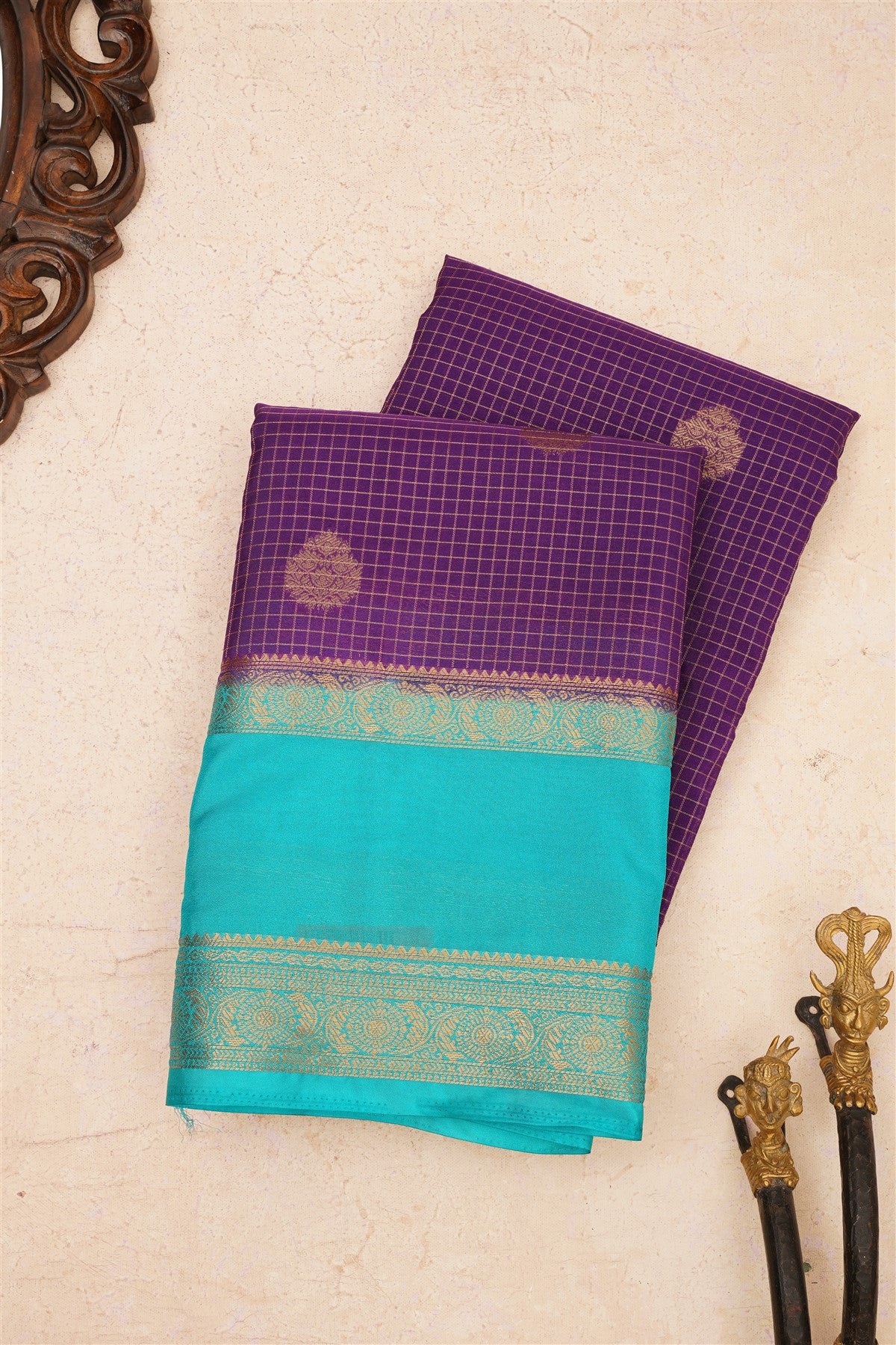 Banarasi Crepe Silk Violet Saree