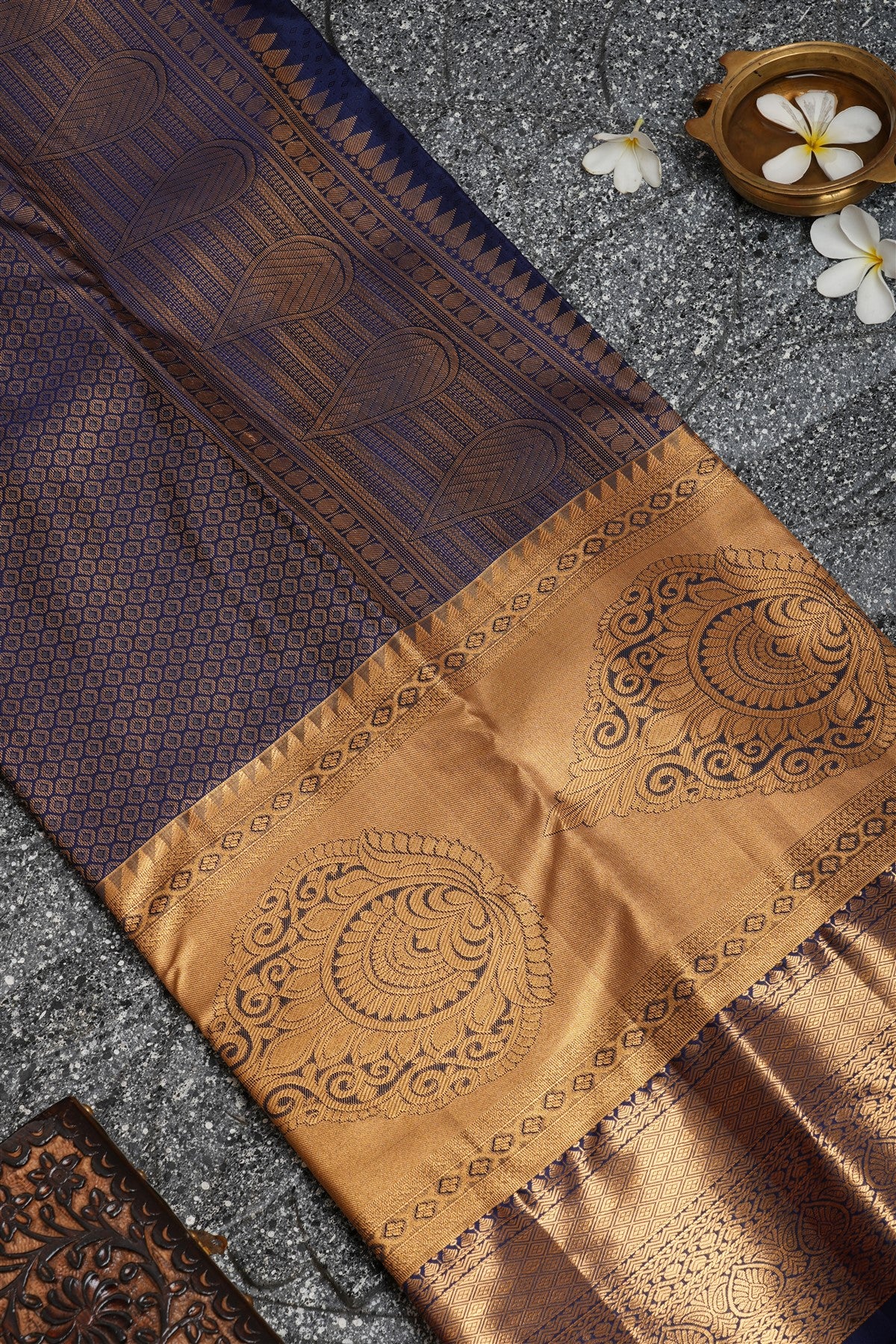 Semi Kanchipuram Silk Light Peach Saree