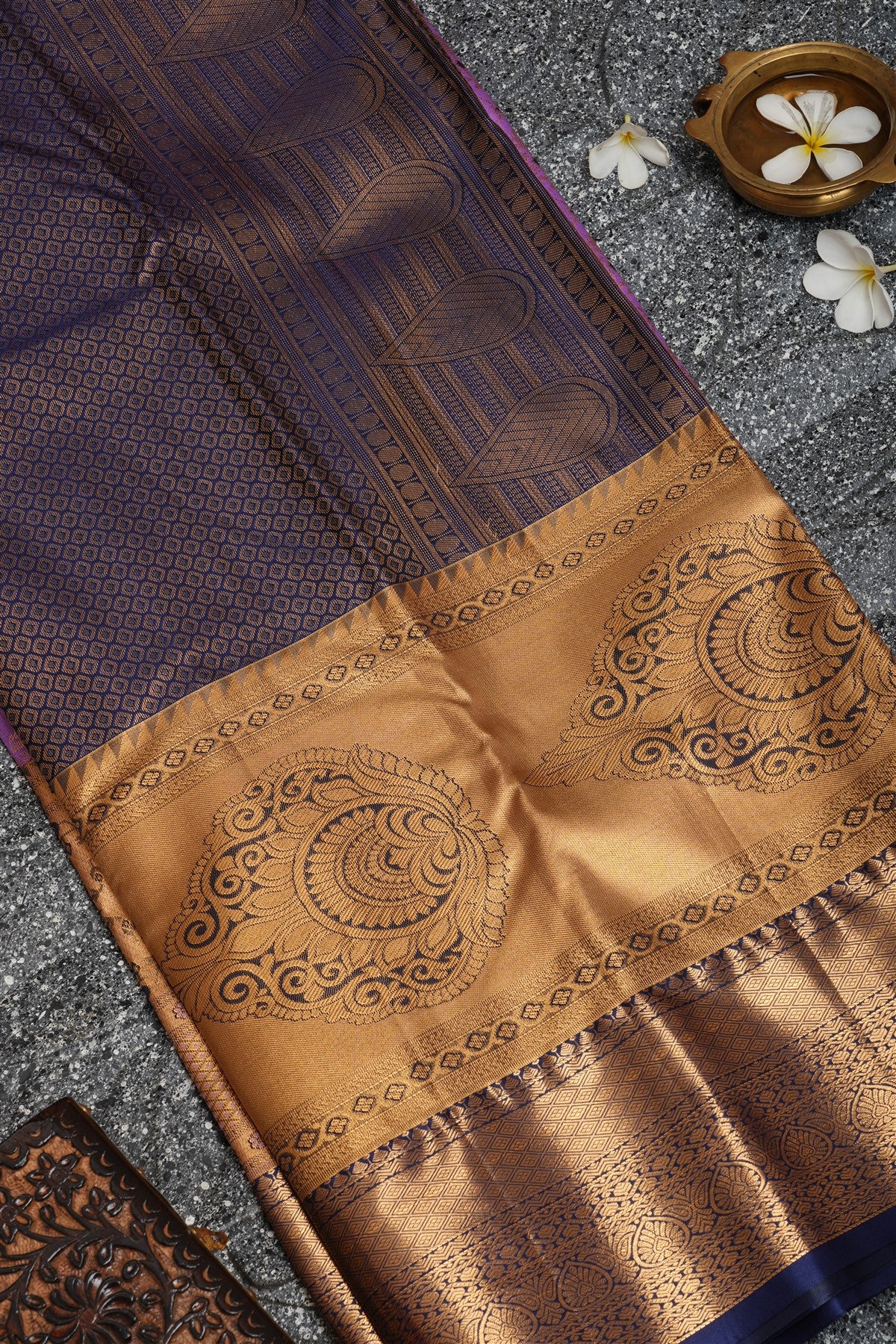 Semi Kanchipuram Silk Lavander Saree