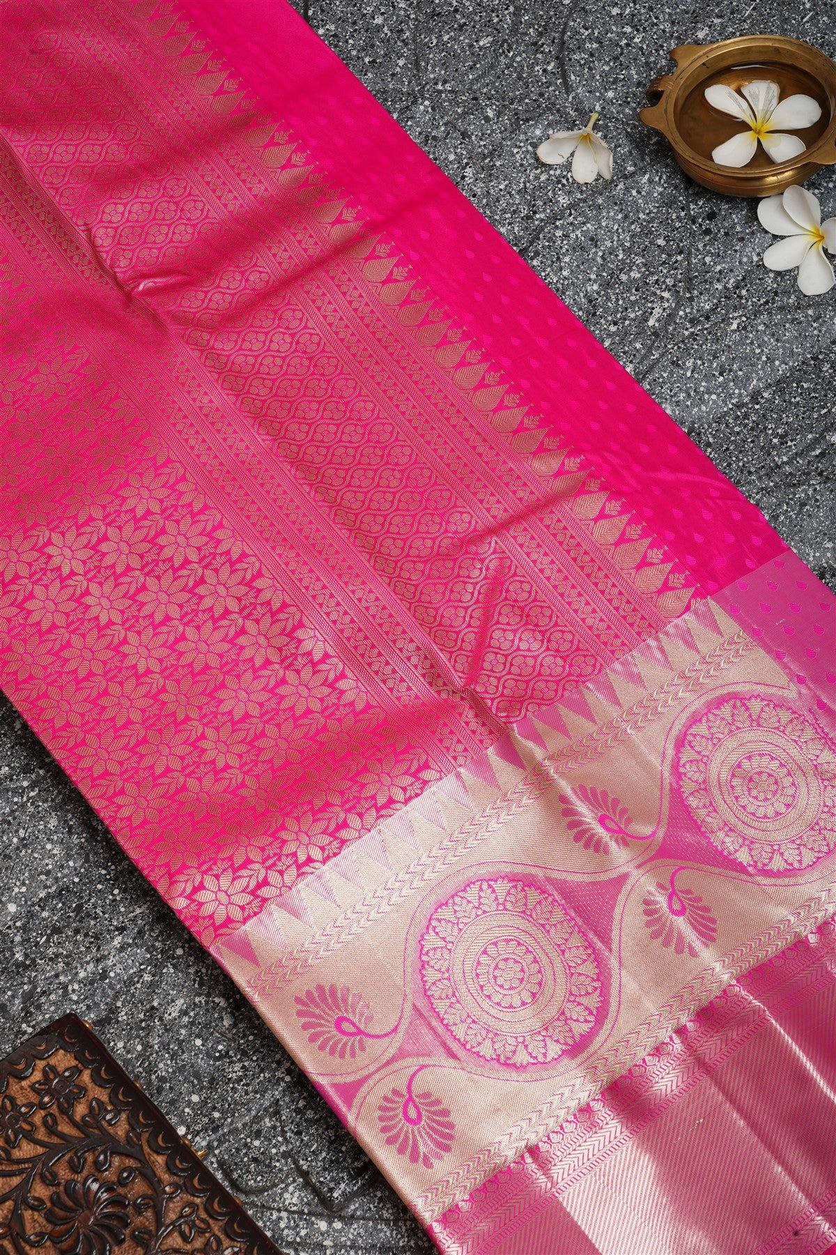 Semi Kanchipuram Silk Lavander Saree