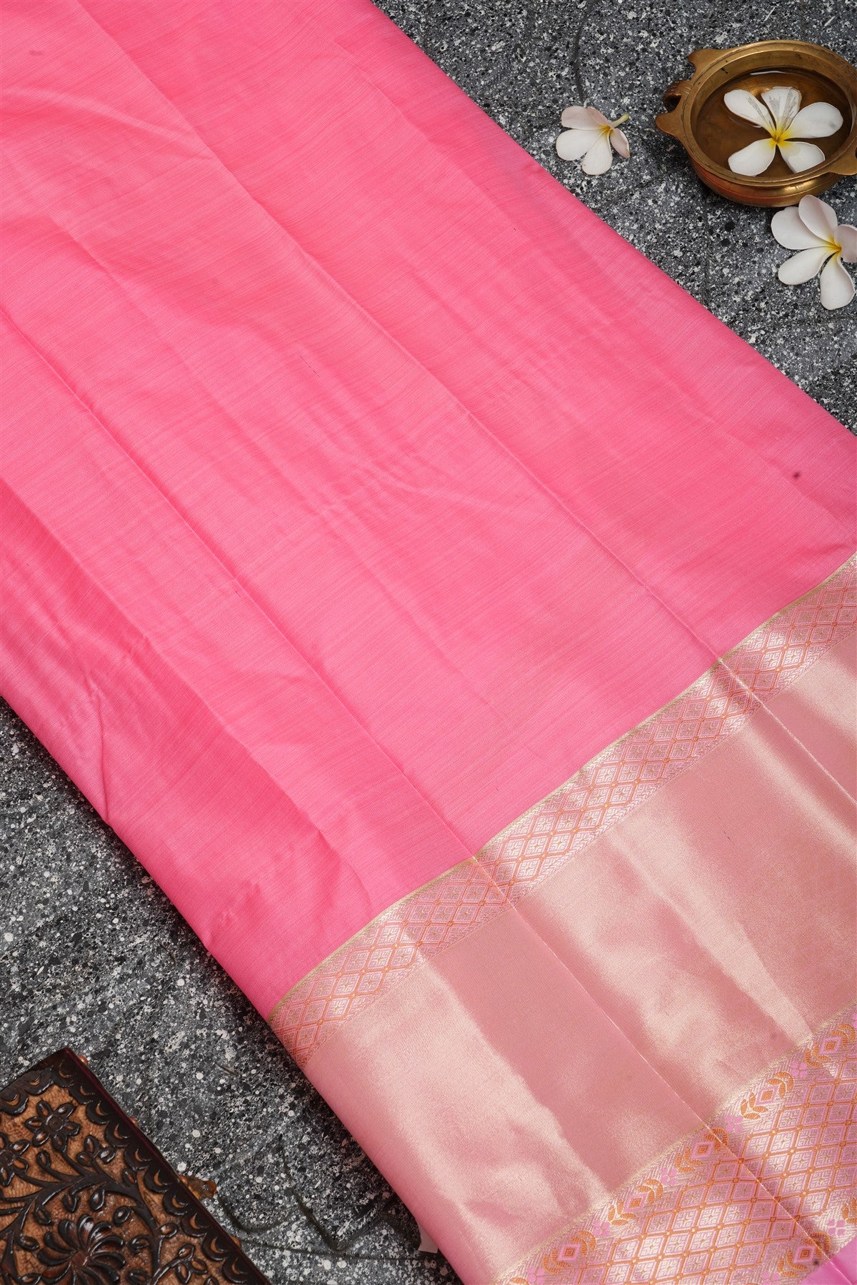 Semi Kanchipuram Silk Cream Saree