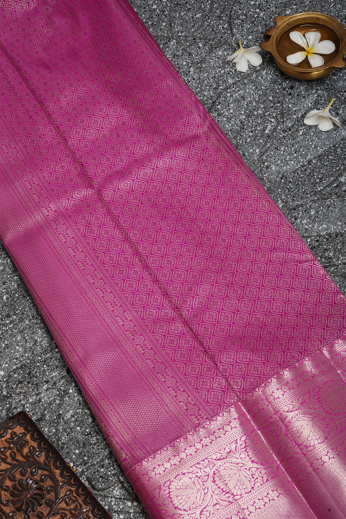 Semi Kanchipuram Silk Green Saree