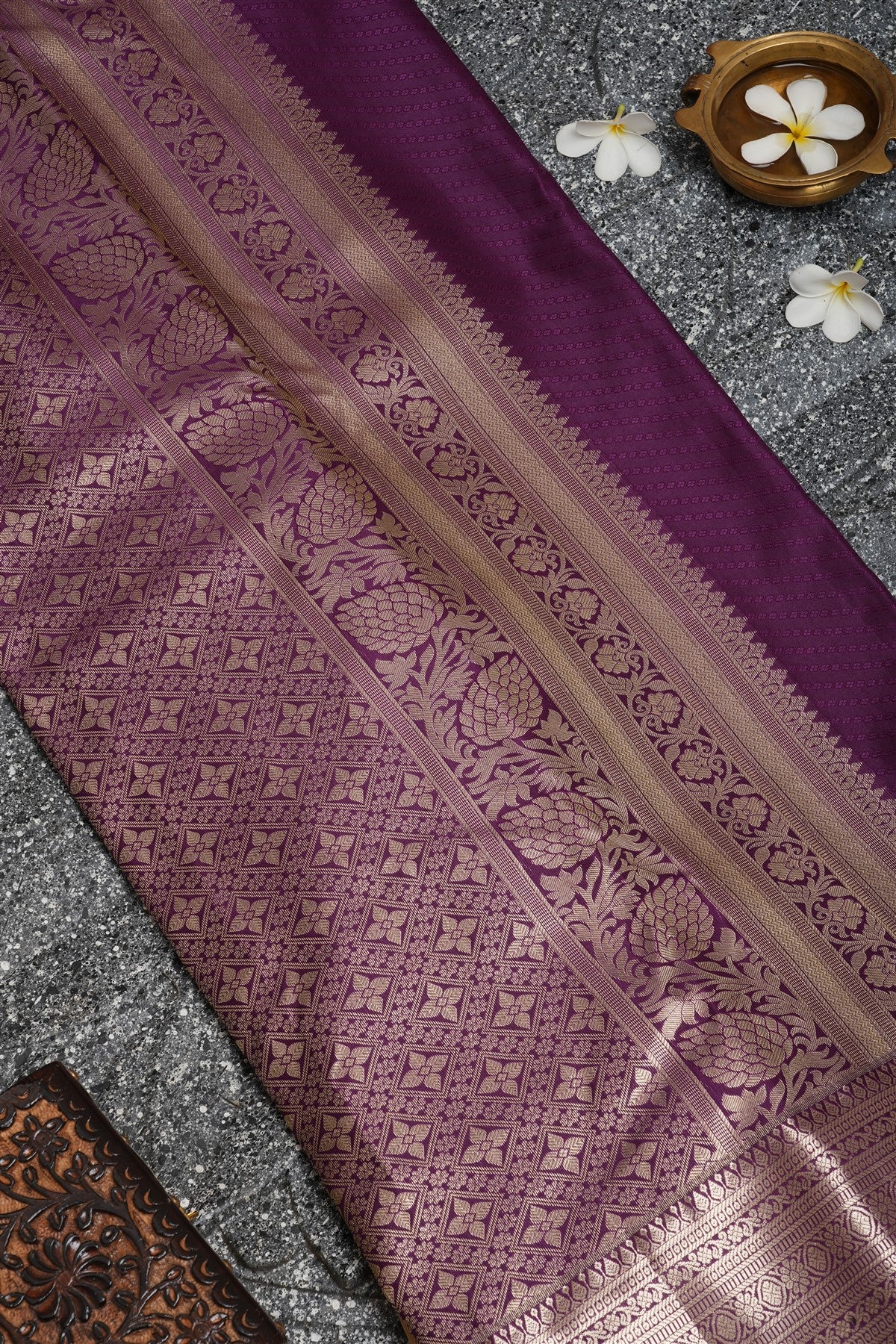 Semi Kanchipuram Silk Cream Saree