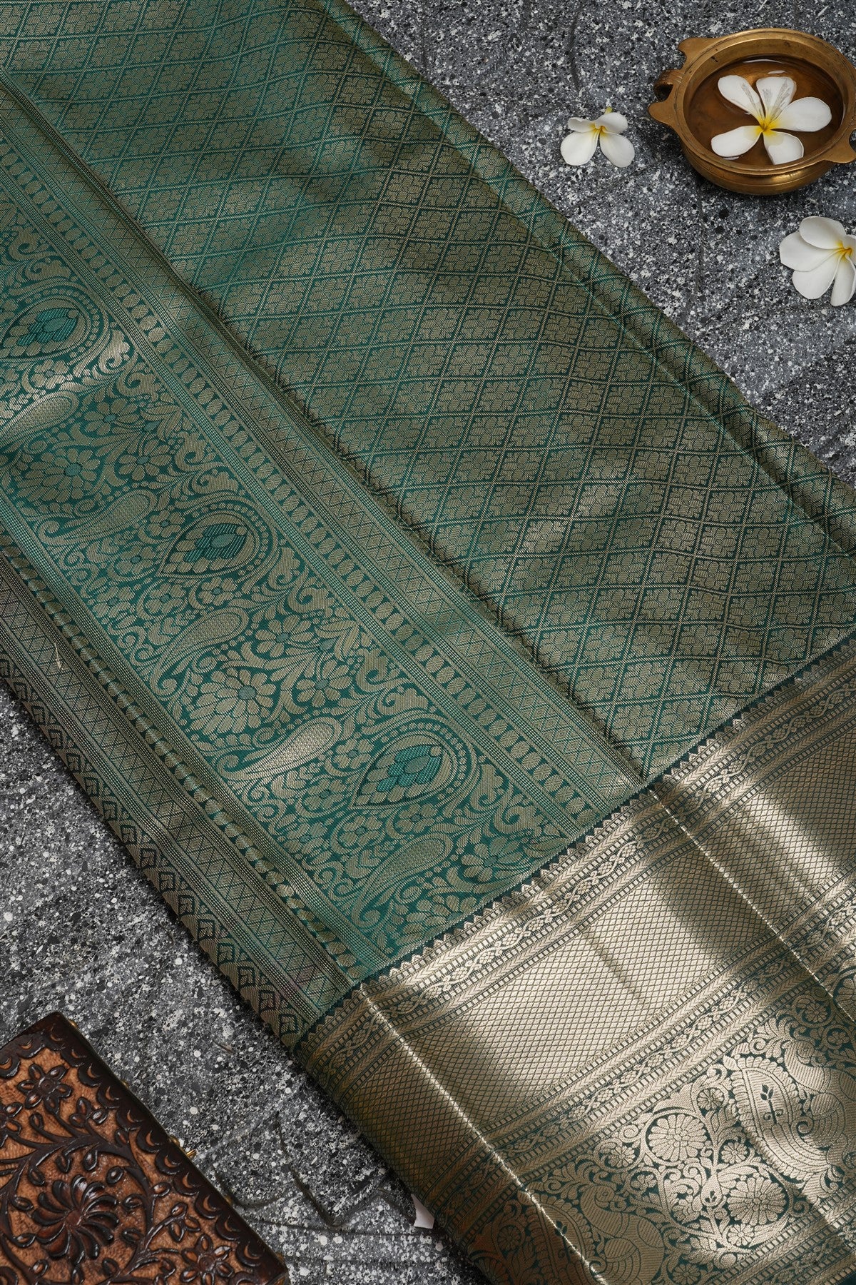 Semi Kanchipuram Silk Wine Saree