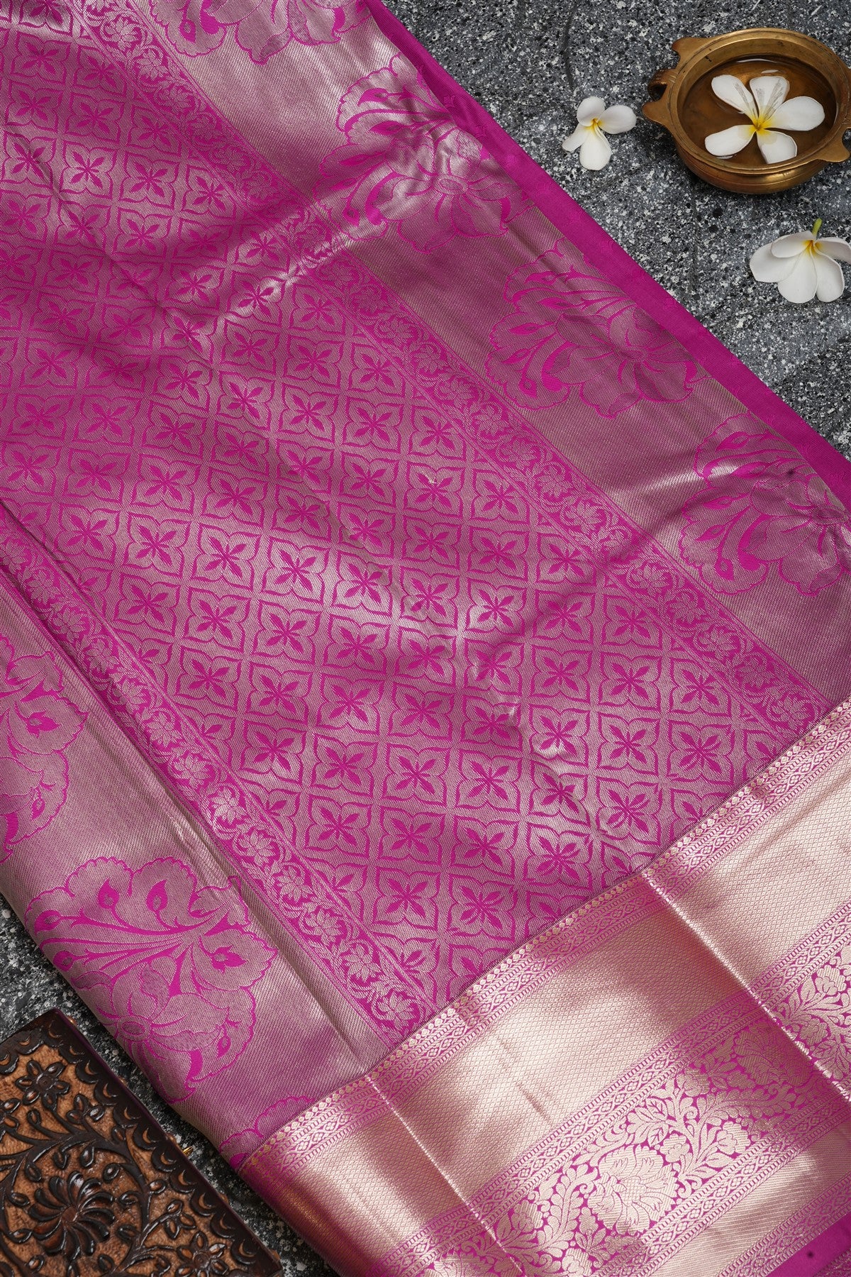 Semi Kanchipuram Silk Yellow Saree