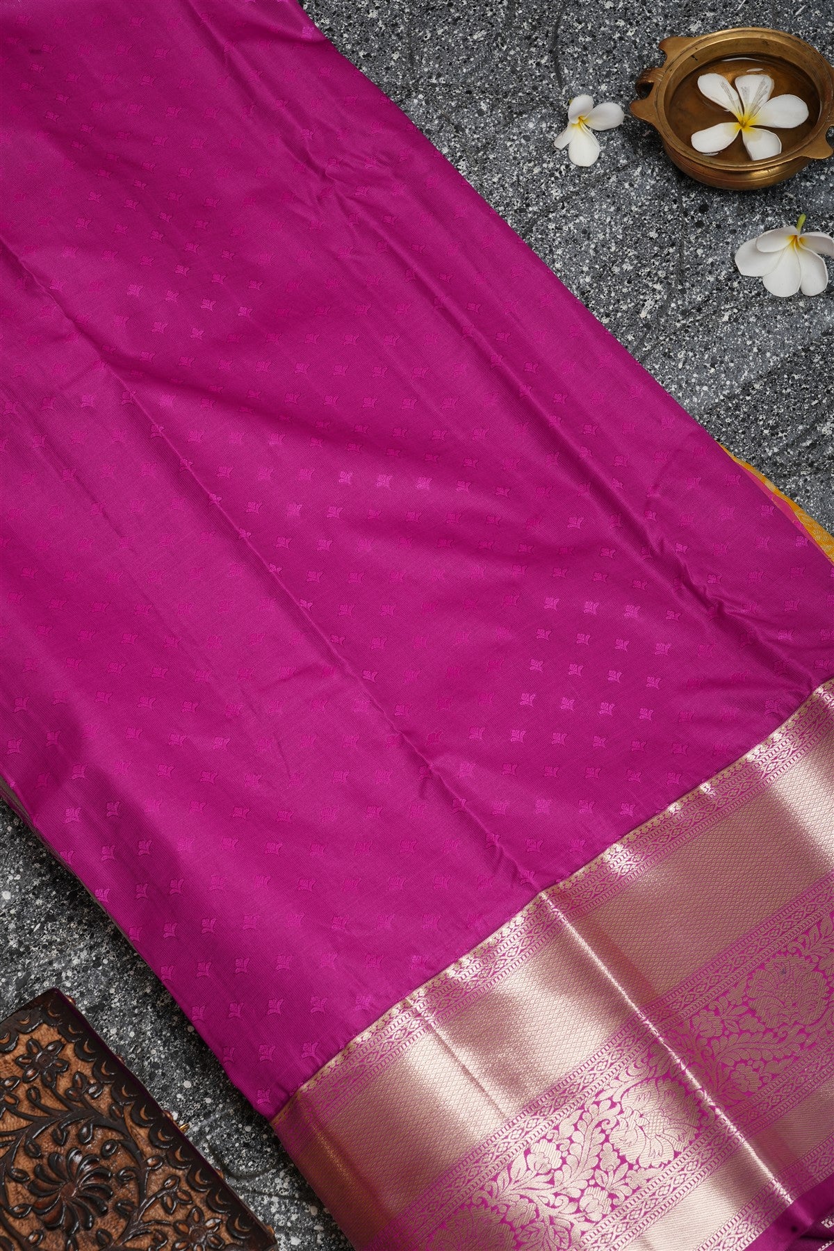 Semi Kanchipuram Silk Yellow Saree