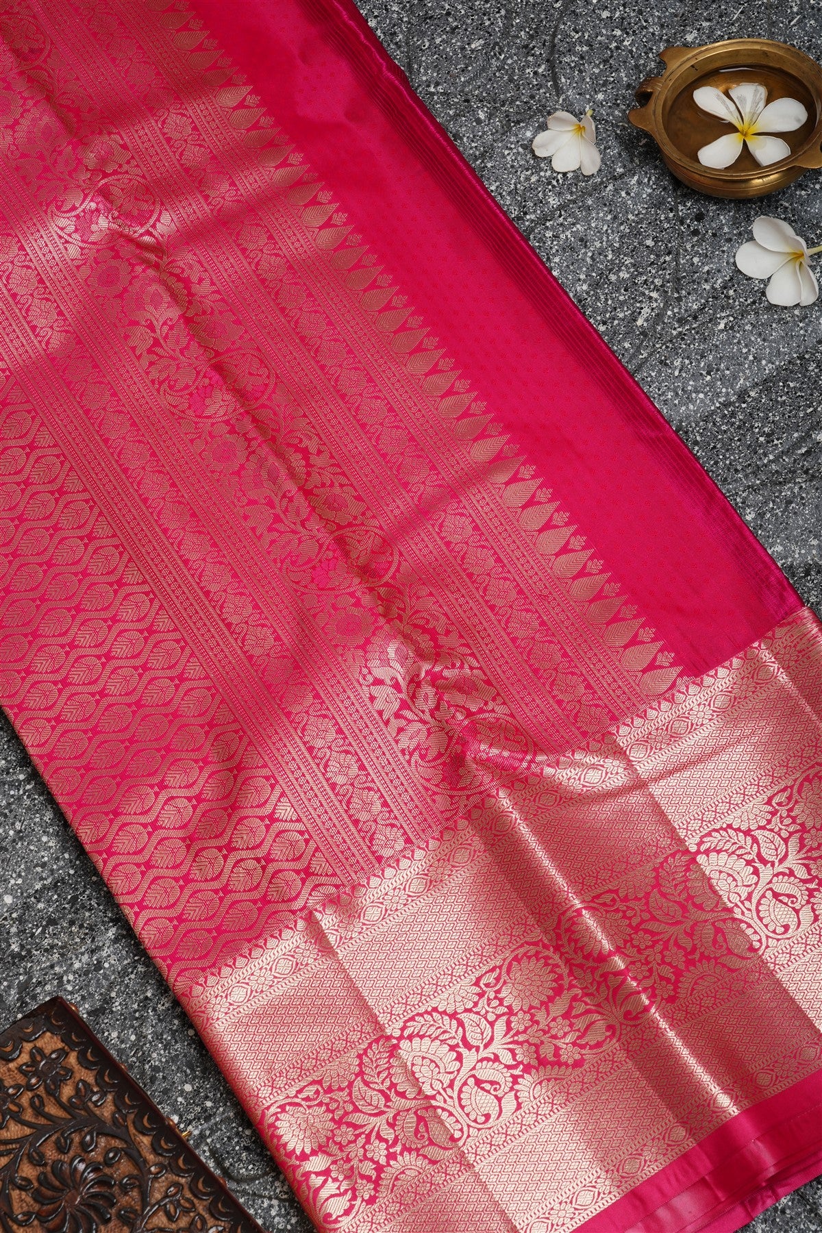 Semi Kanchipuram Silk Navy Blue Saree