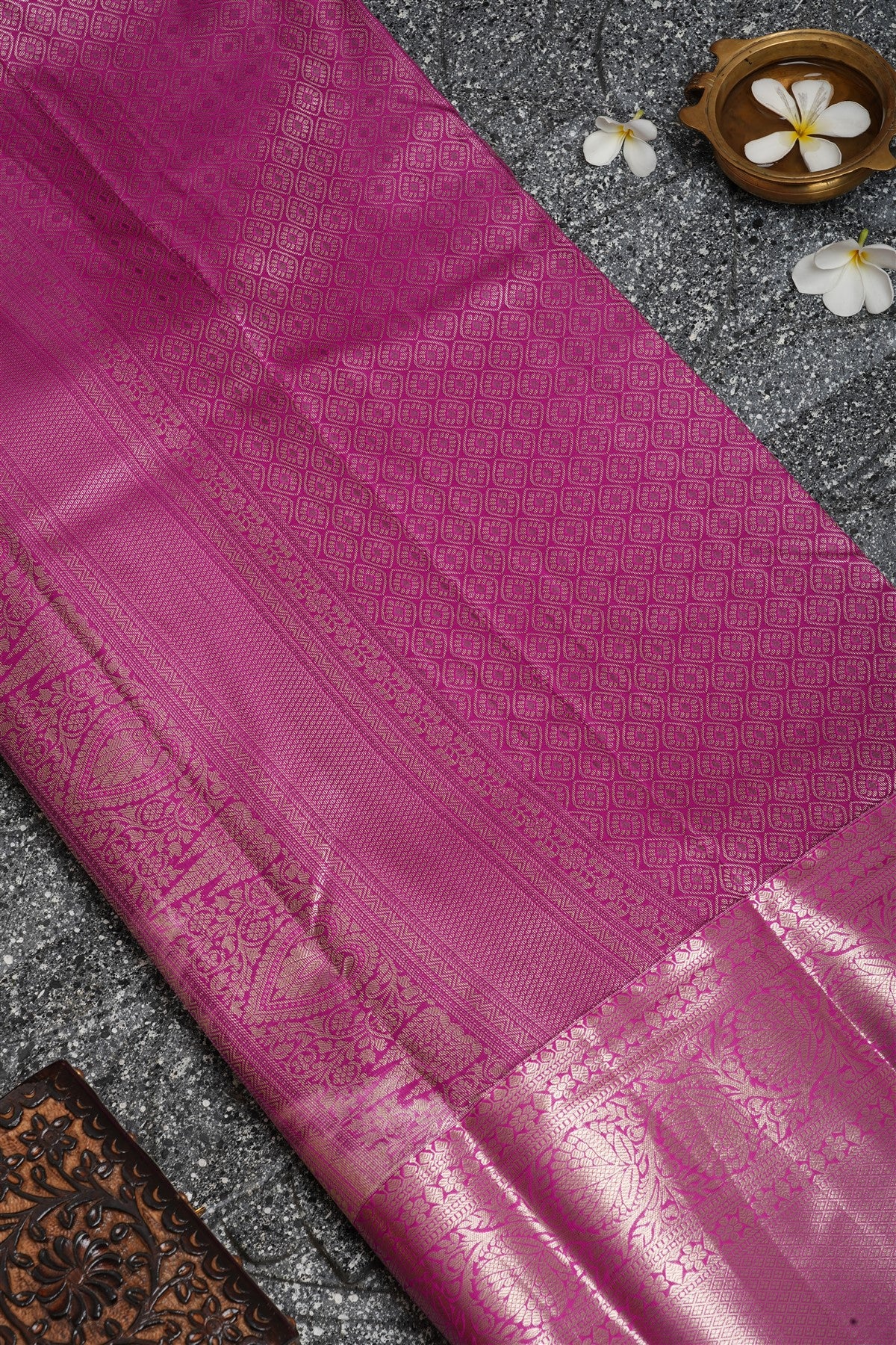 Semi Kanchipuram Silk Grey Saree