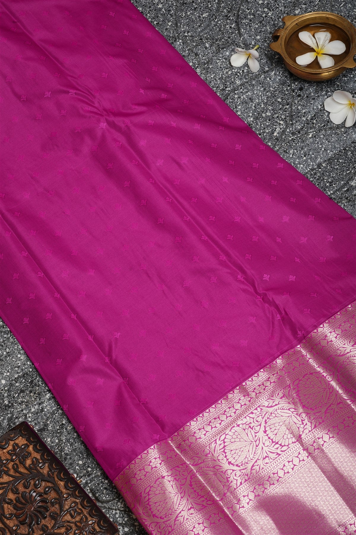 Semi Kanchipuram Silk Grey Saree