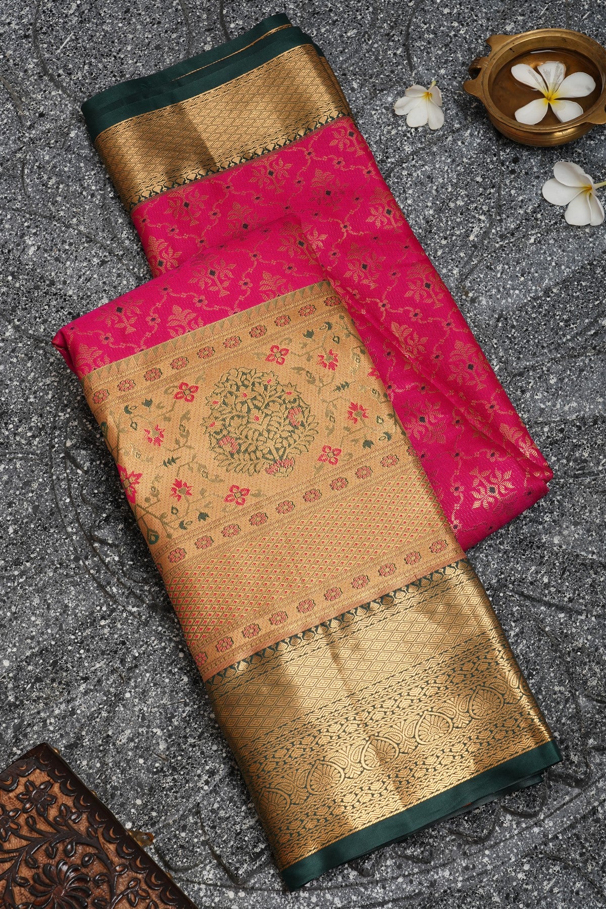 Semi Kanchipuram Silk Pink Saree