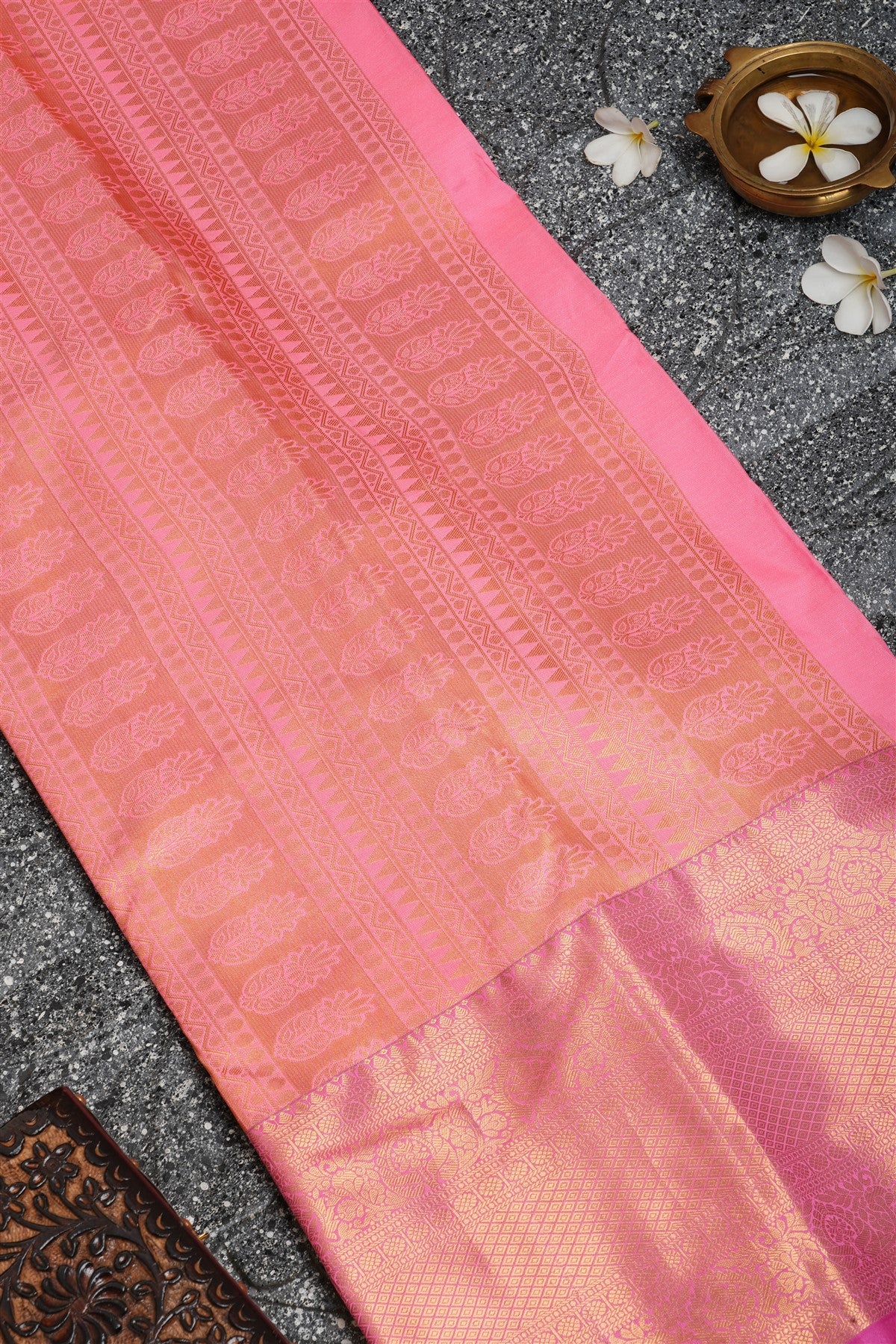 Semi Kanchipuram Silk Magenta Saree