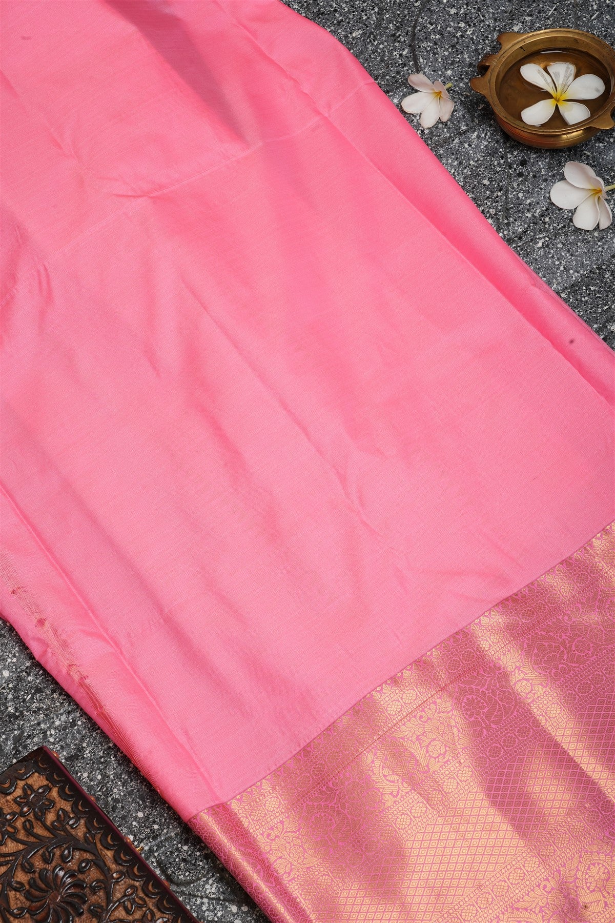 Semi Kanchipuram Silk Magenta Saree