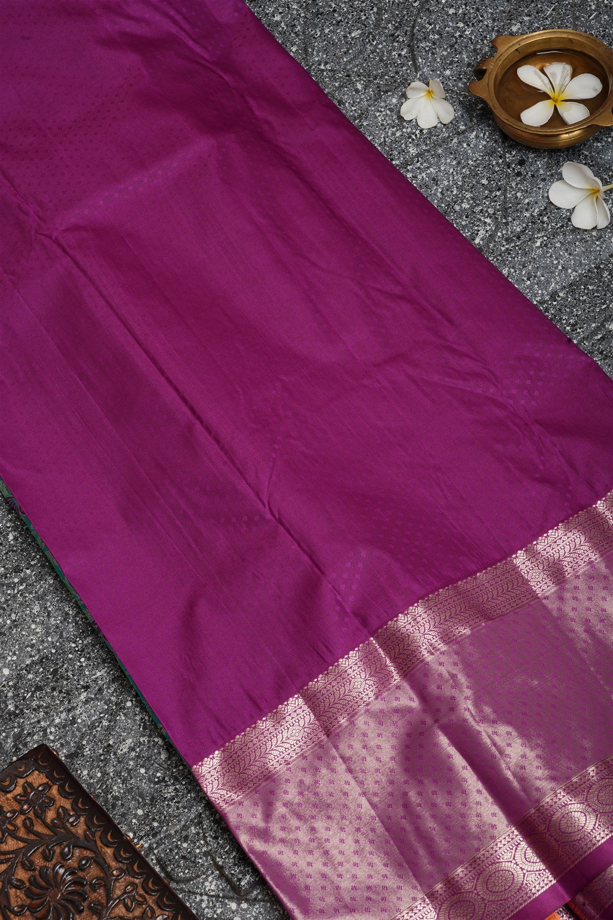 Semi Kanchipuram Silk Rama Green Saree