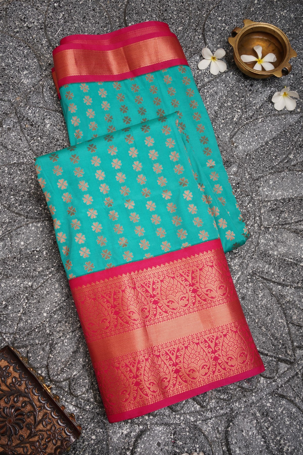 Semi Pattu Silk Sea Green Saree