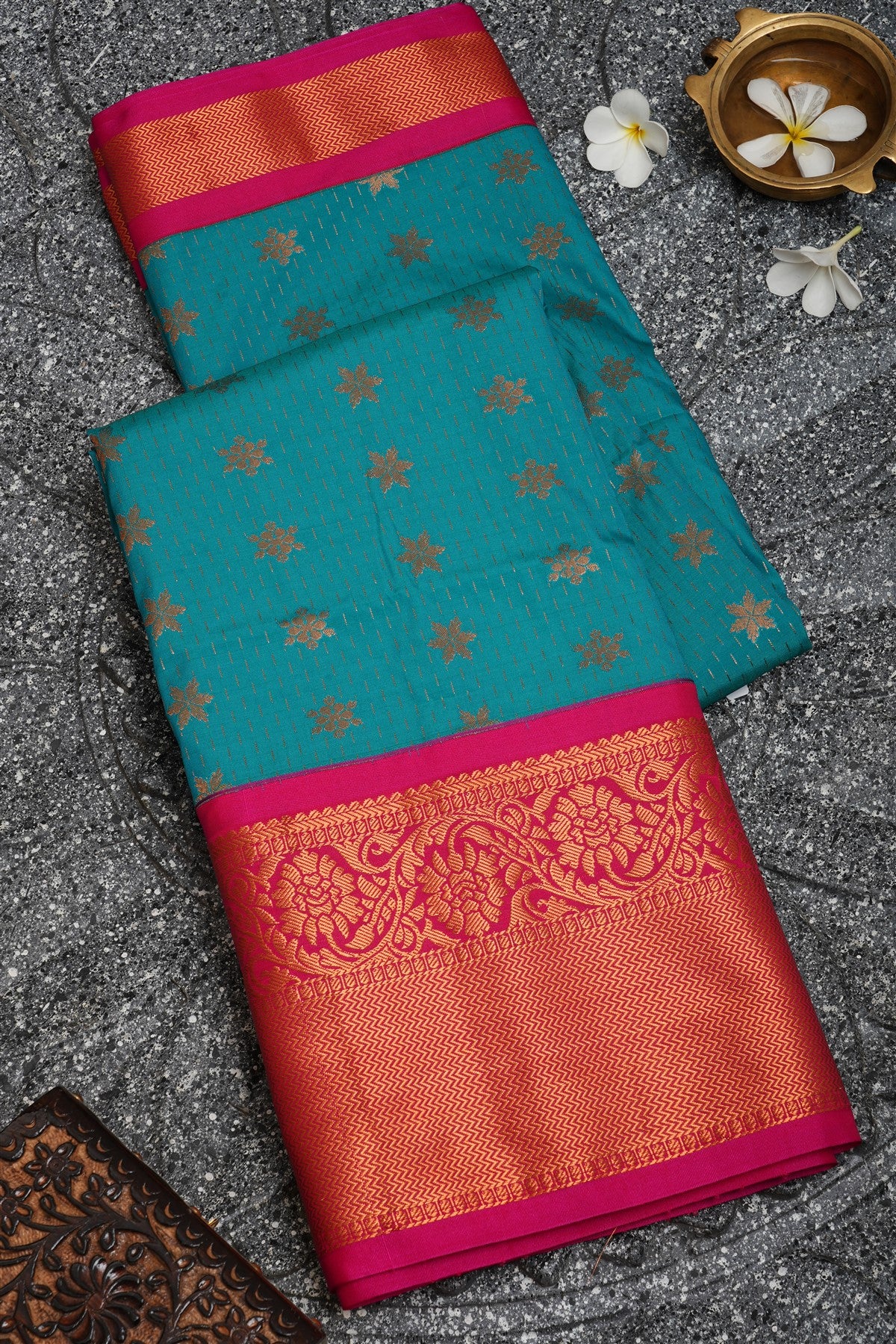 Semi Pattu Silk Rama Green Saree