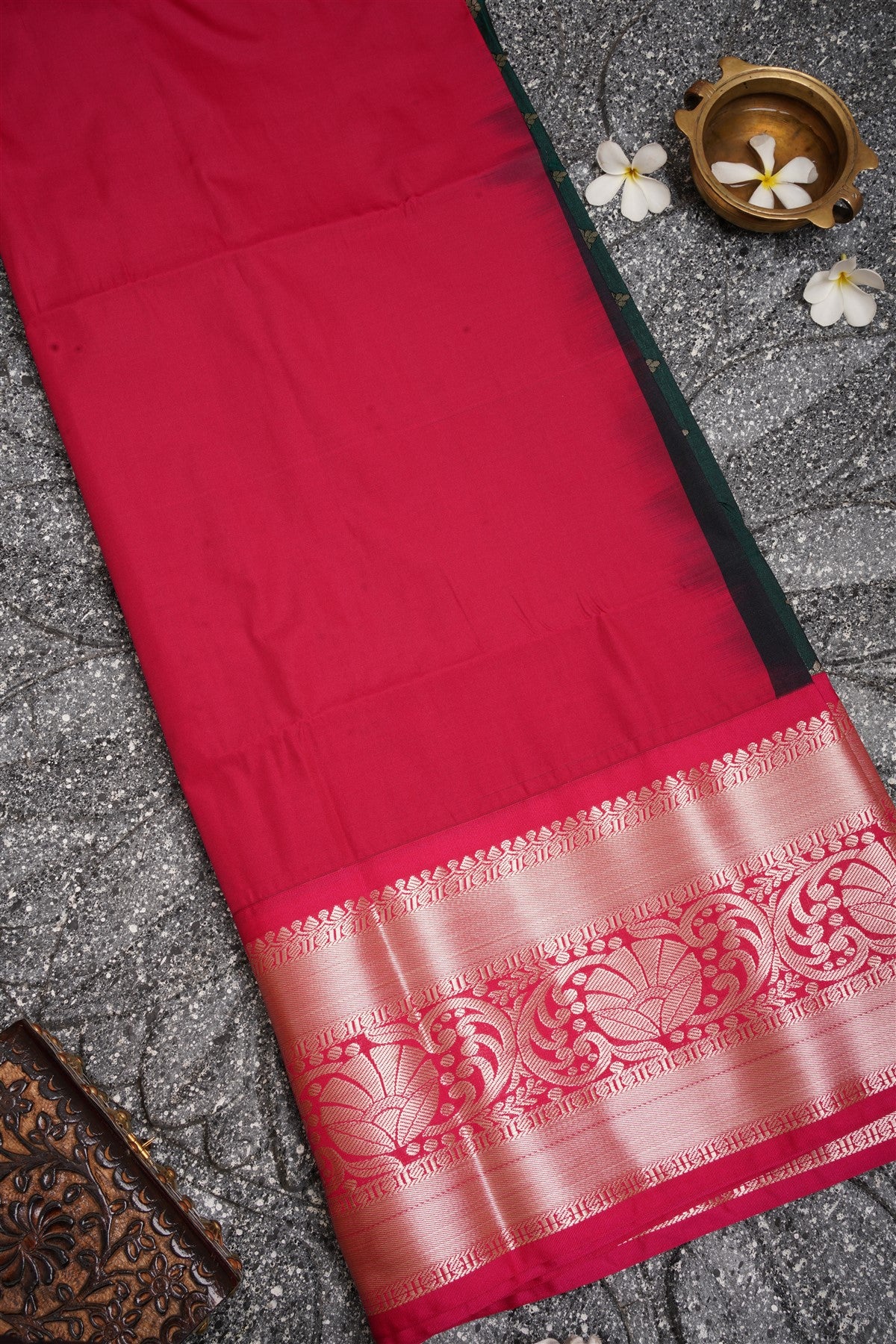 Semi Pattu Silk Dark Green Saree