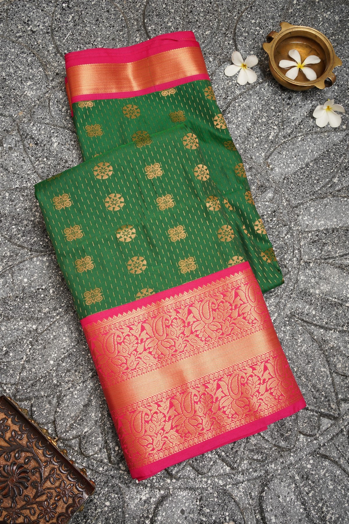 Semi Pattu Silk Green Saree
