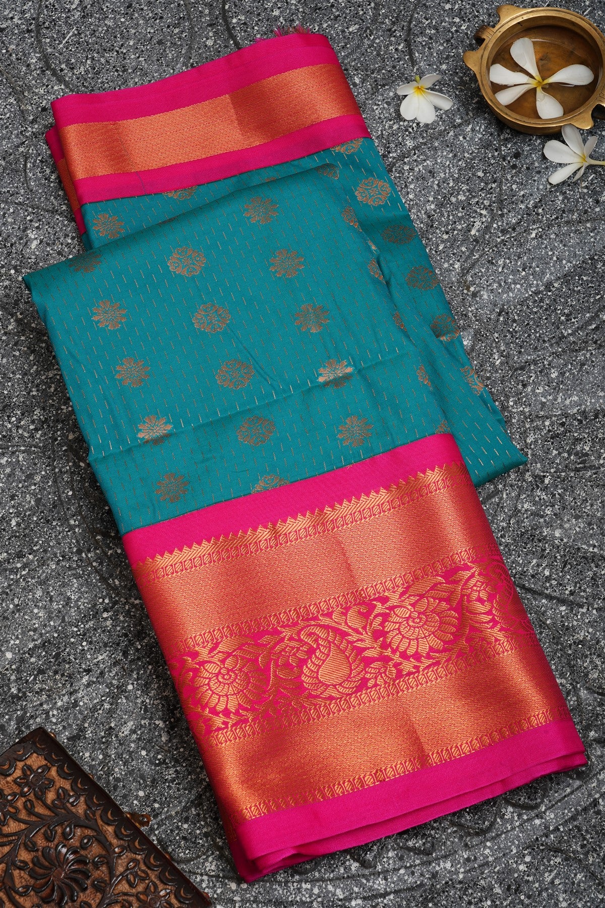 Semi Pattu Silk Rama Green Saree