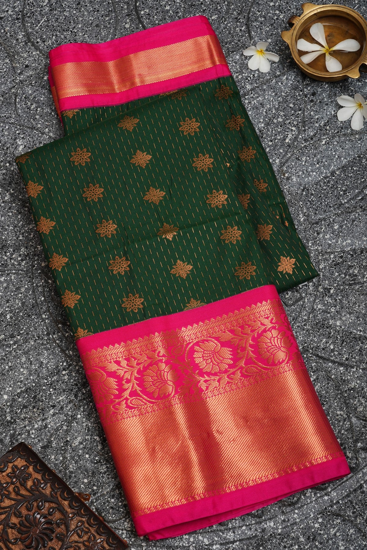 Semi Pattu Silk Green Saree