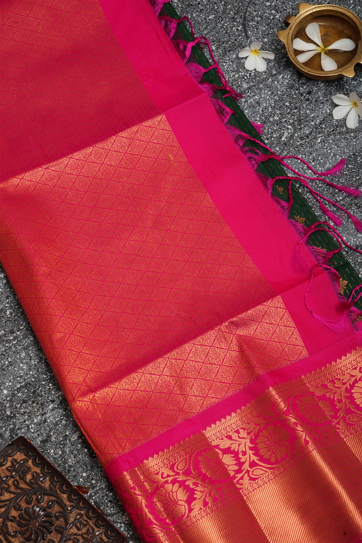 Semi Pattu Silk Green Saree