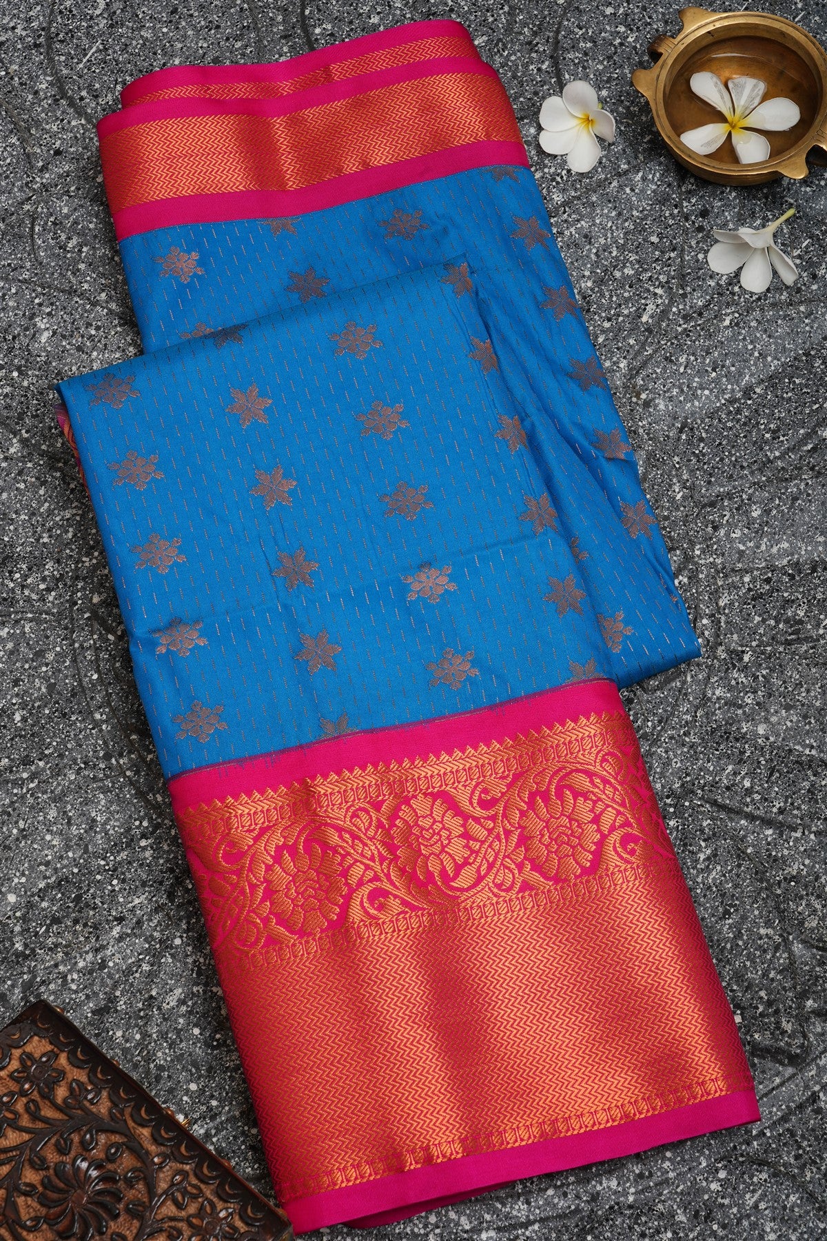 Semi Pattu Silk Blue Saree