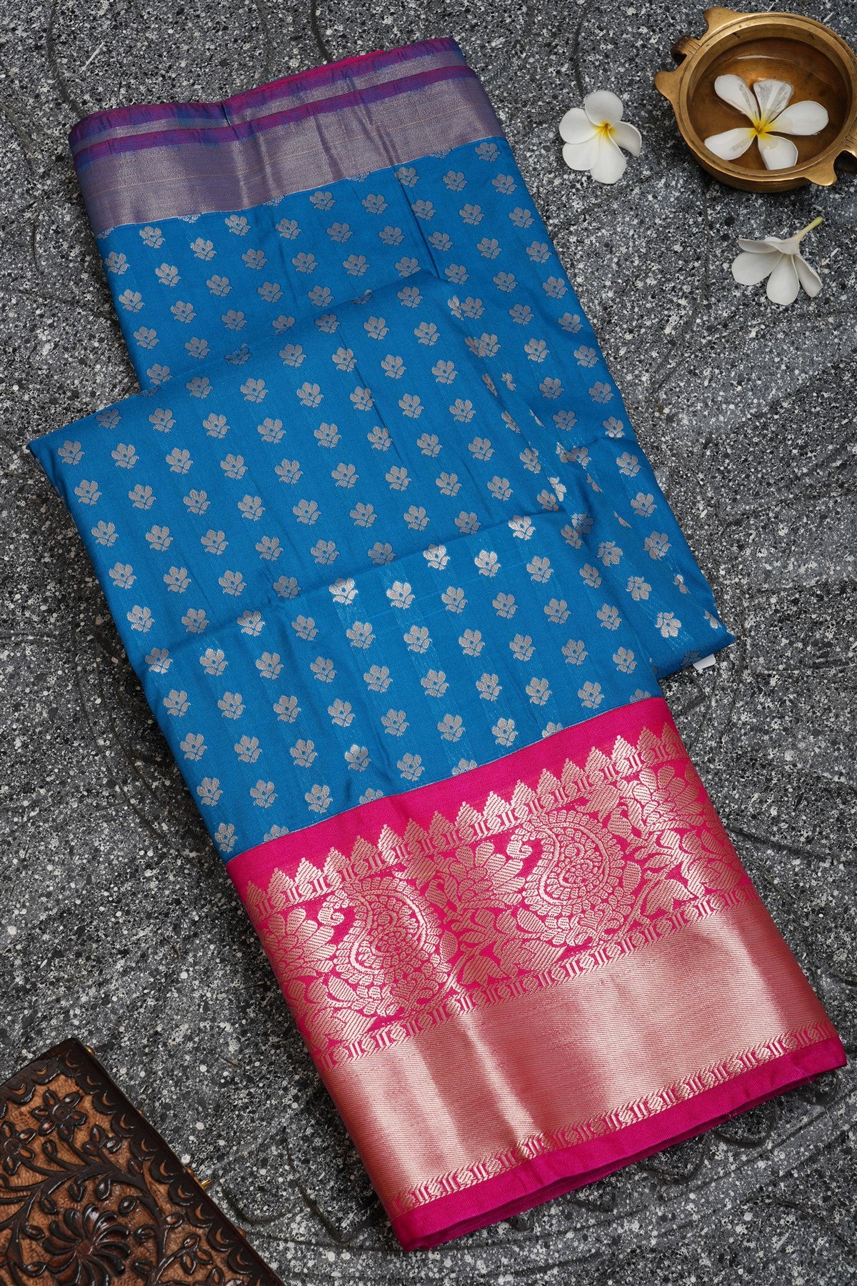 Semi Pattu Silk Blue Saree