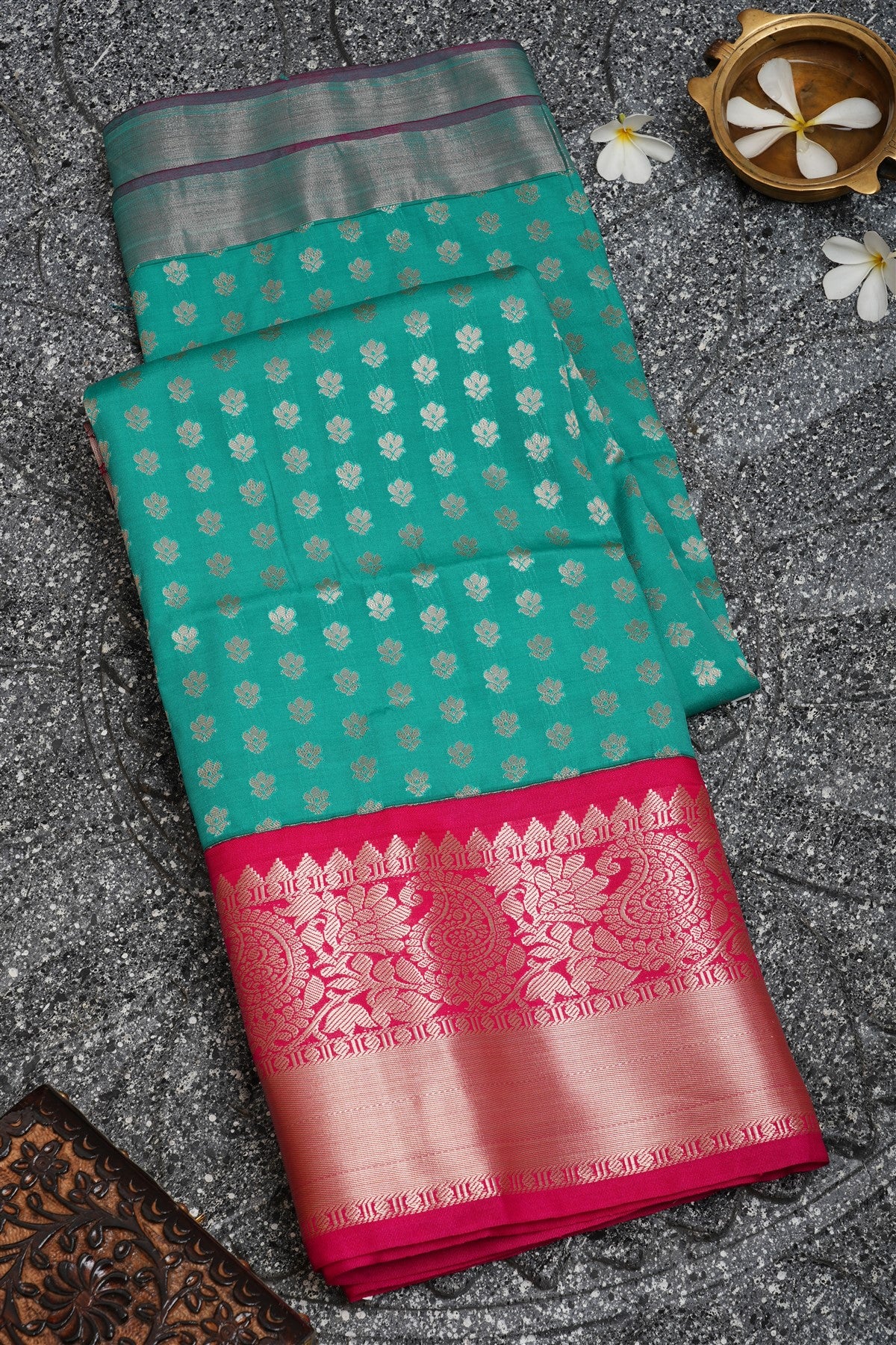 Semi Pattu Silk Sea Green Saree