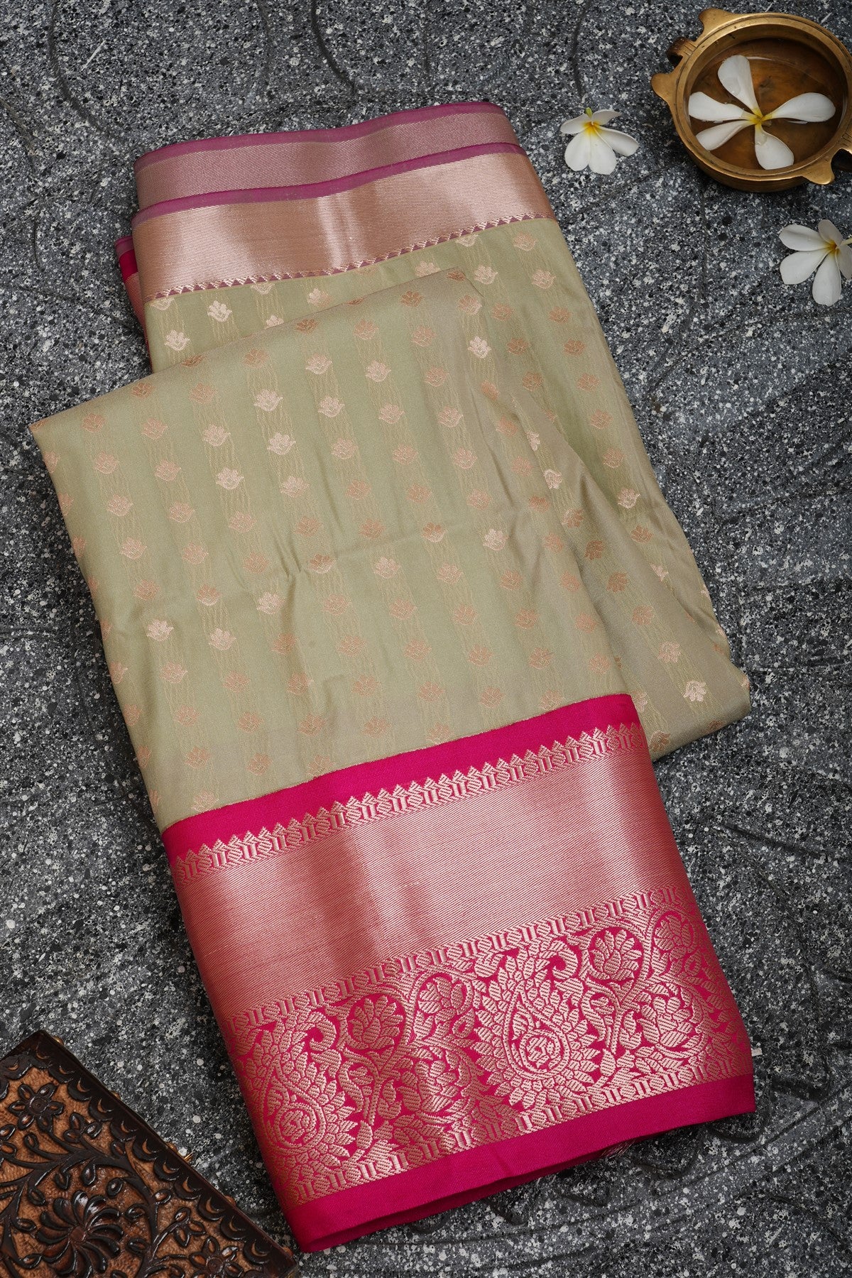 Semi Pattu Silk Grey Saree