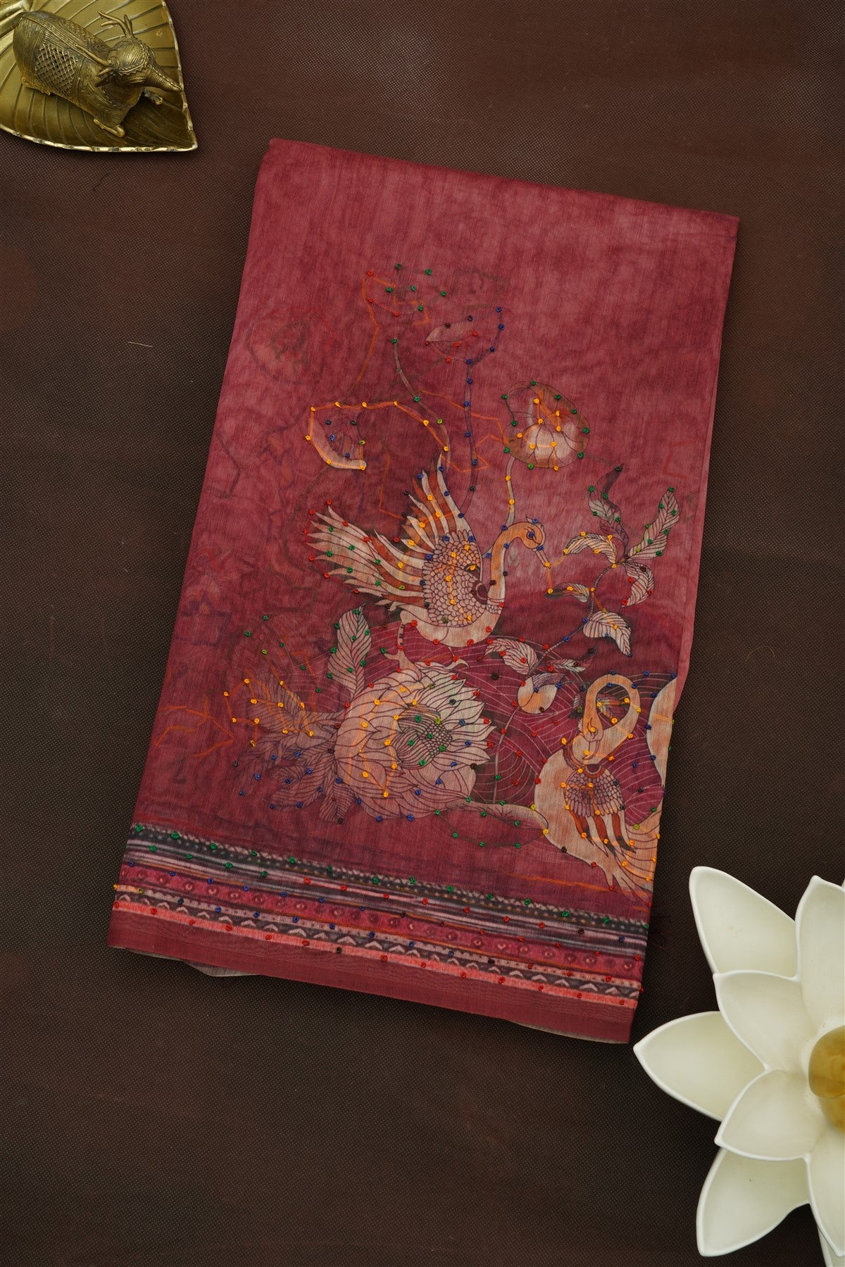 Bhagalpur Silk Maroon Saree