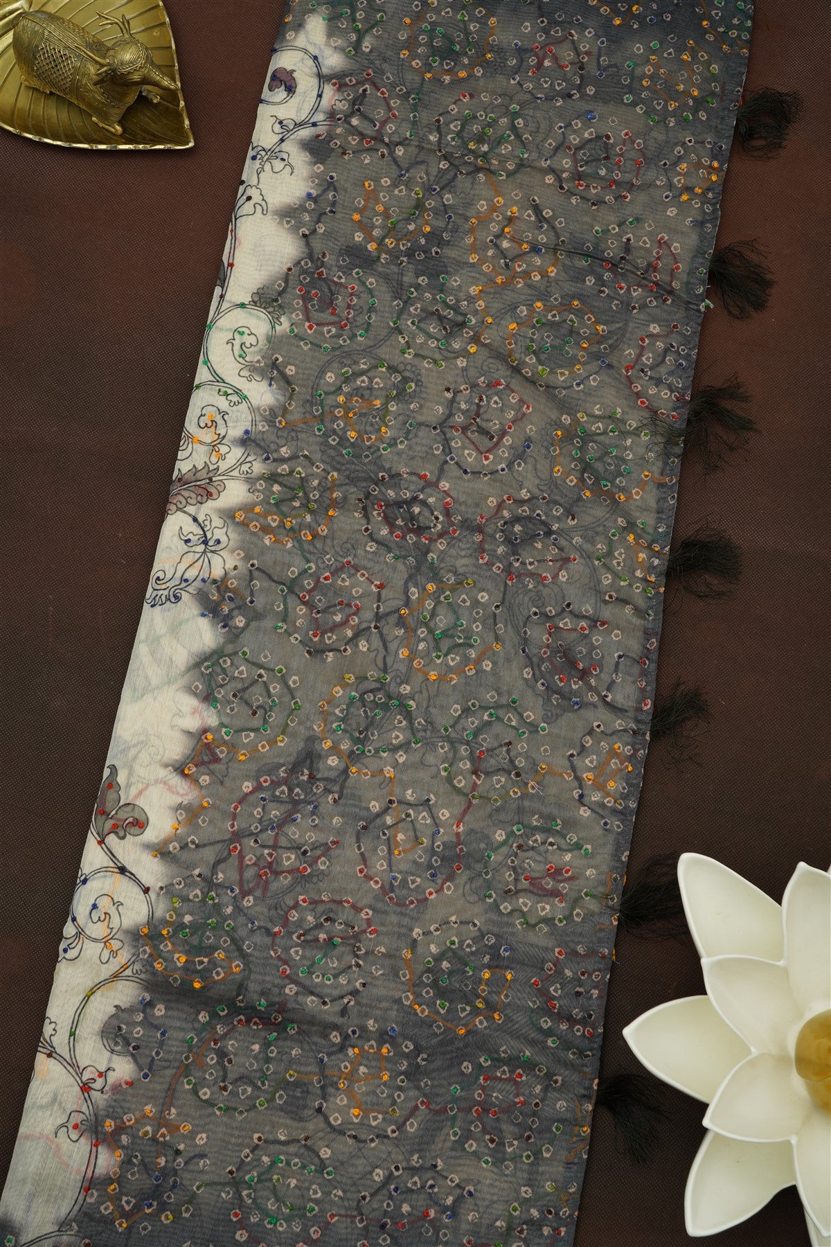 Fancy Mashru Grey Saree