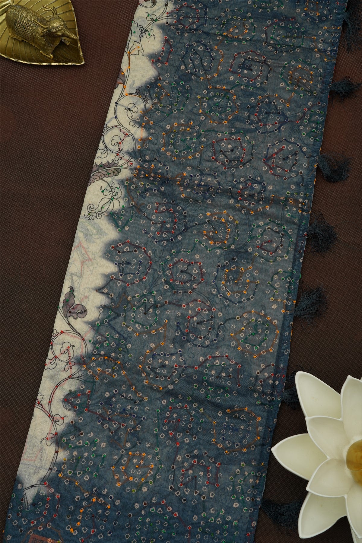Fancy Mashru Dark Grey Saree