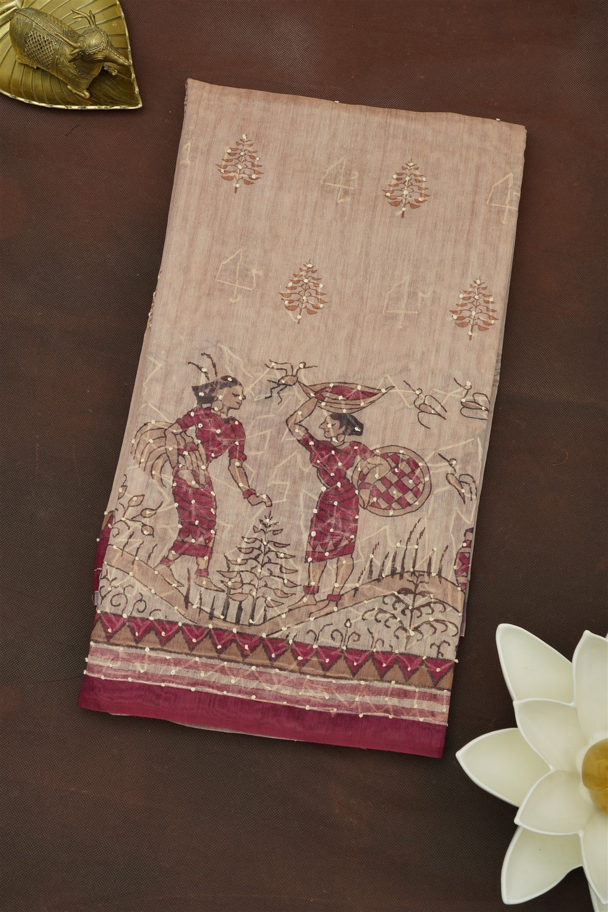 Bhagalpur Silk Purple Saree