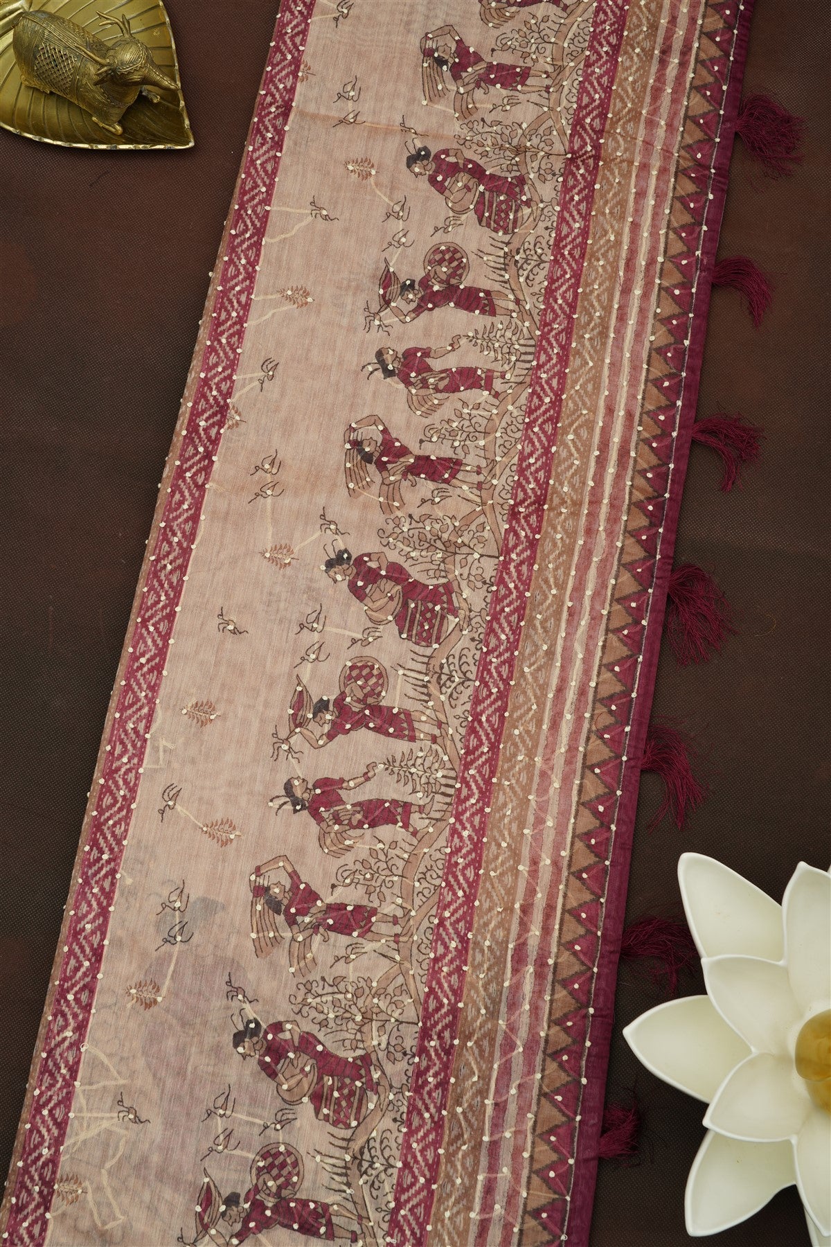 Bhagalpur Silk Purple Saree