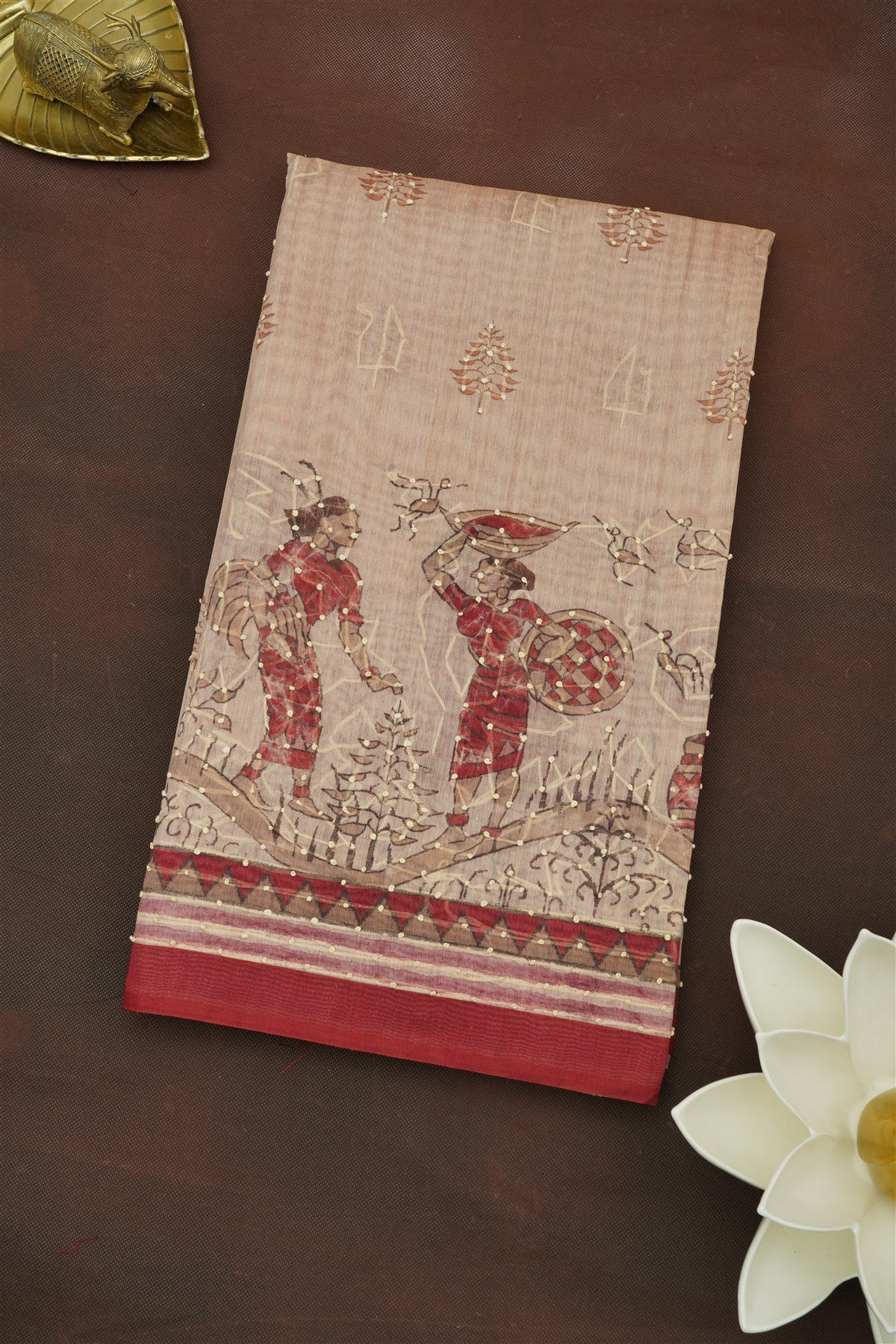 Bhagalpur Silk Maroon Saree