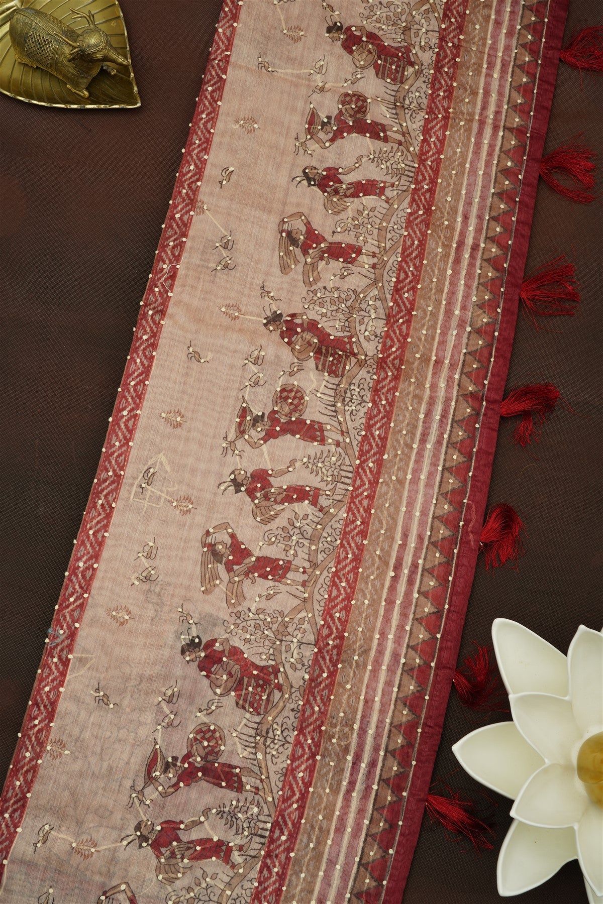 Bhagalpur Silk Maroon Saree
