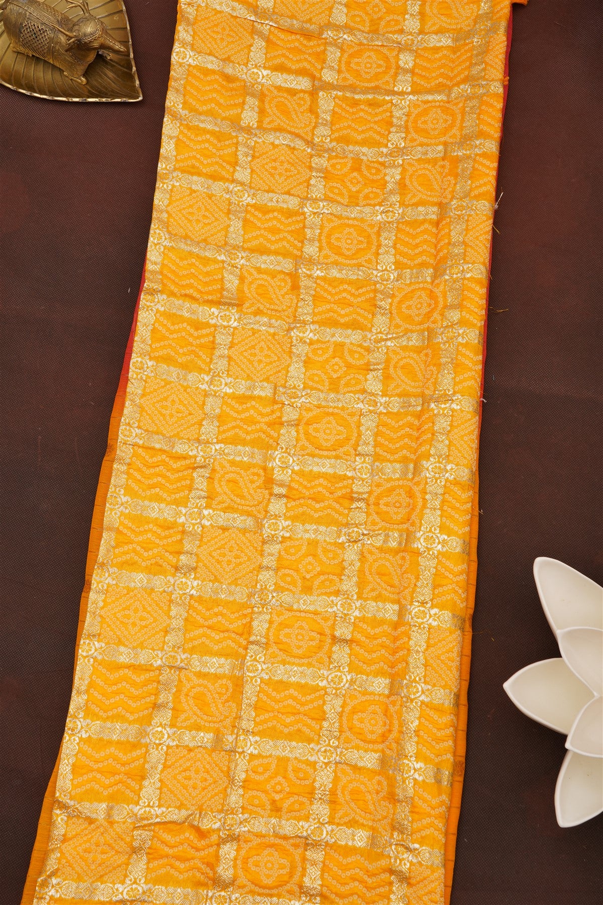Fancy Chinon Chiffon Yellow Saree