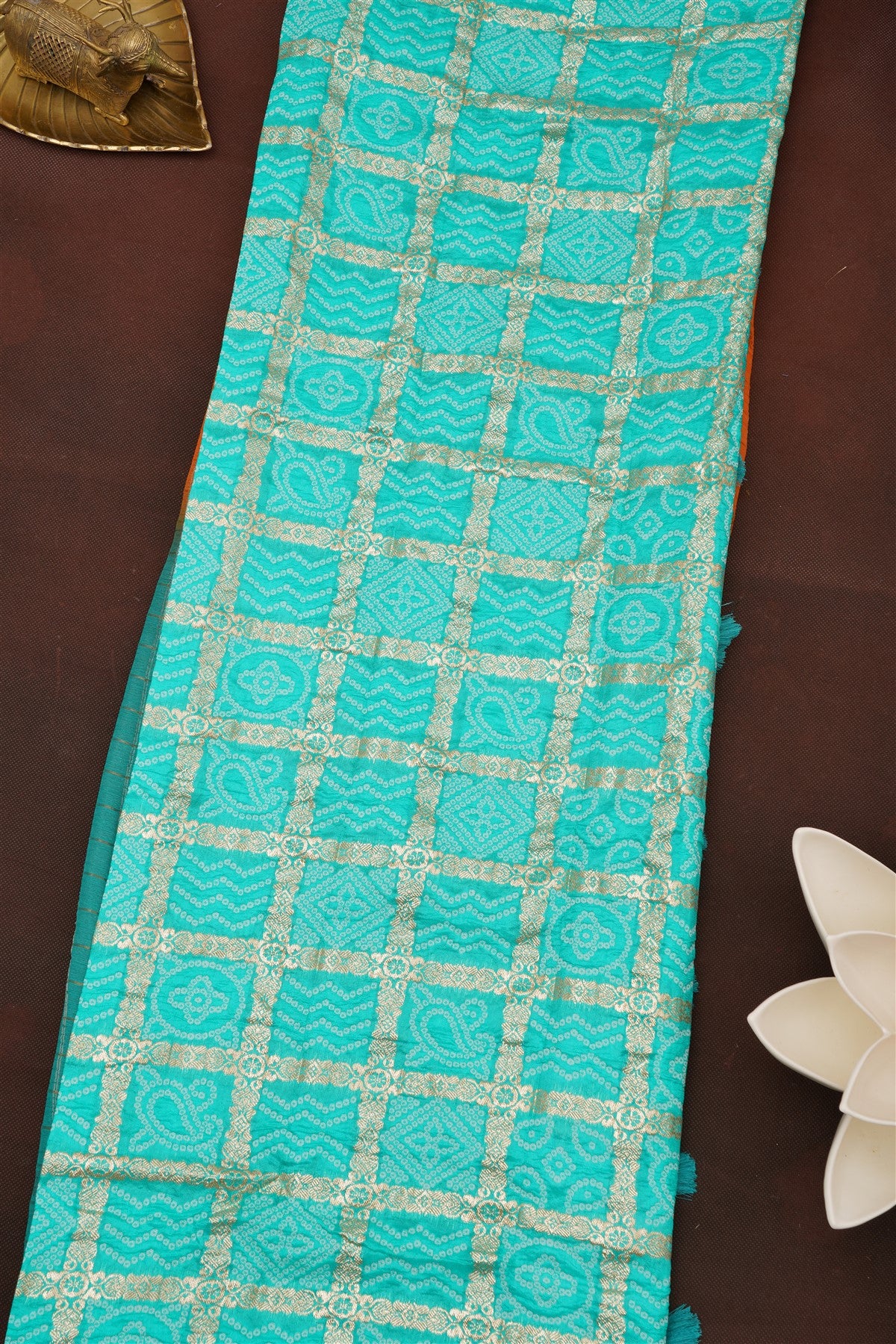 Fancy Chinon Chiffon Sea Green Saree