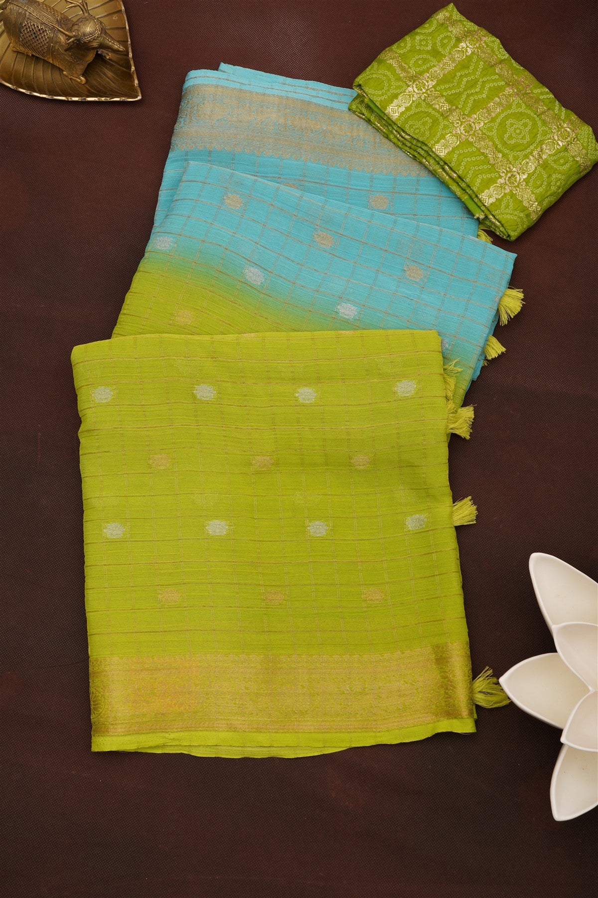 Fancy Chinon Chiffon Light Green Saree