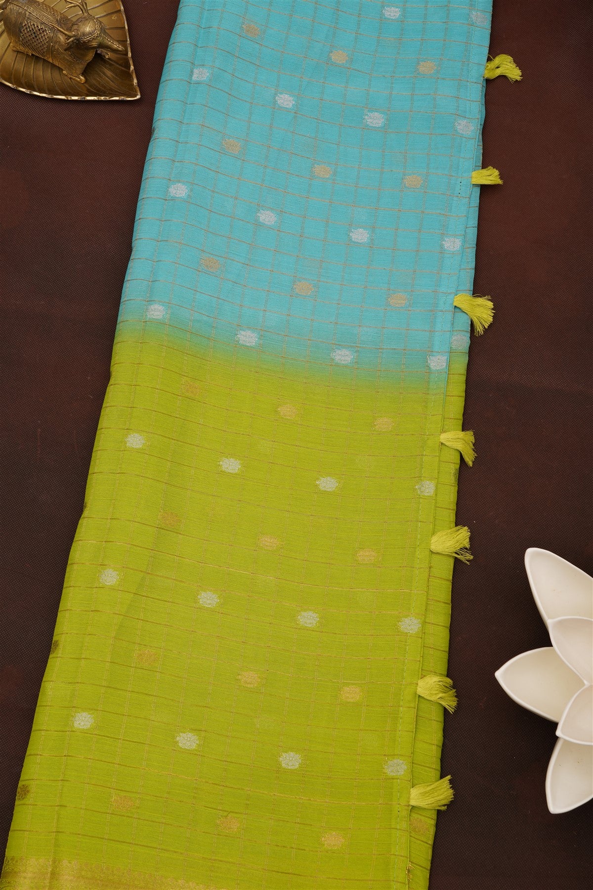 Fancy Chinon Chiffon Light Green Saree