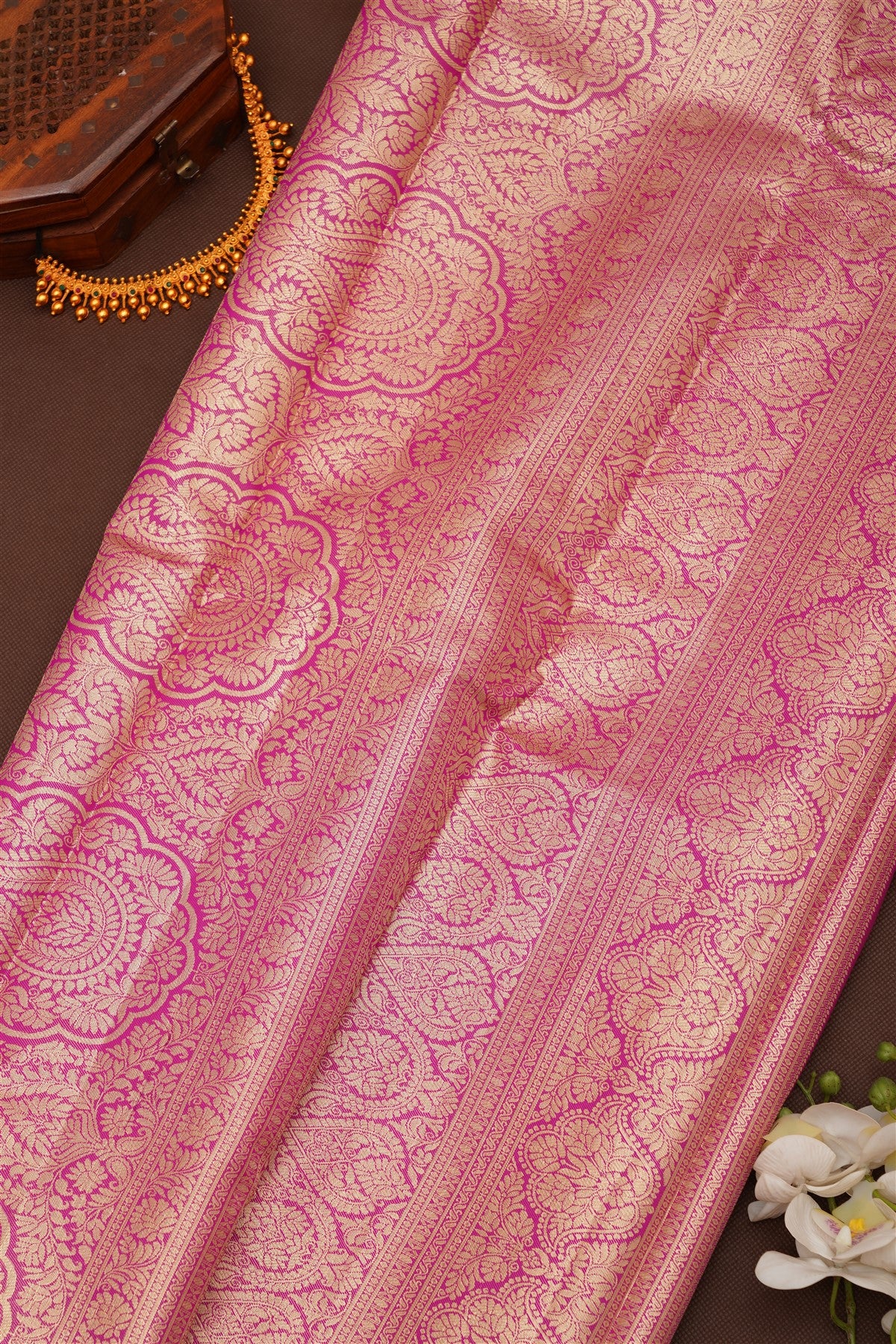 Semi Pattu Silk Blend Sea Blue Saree