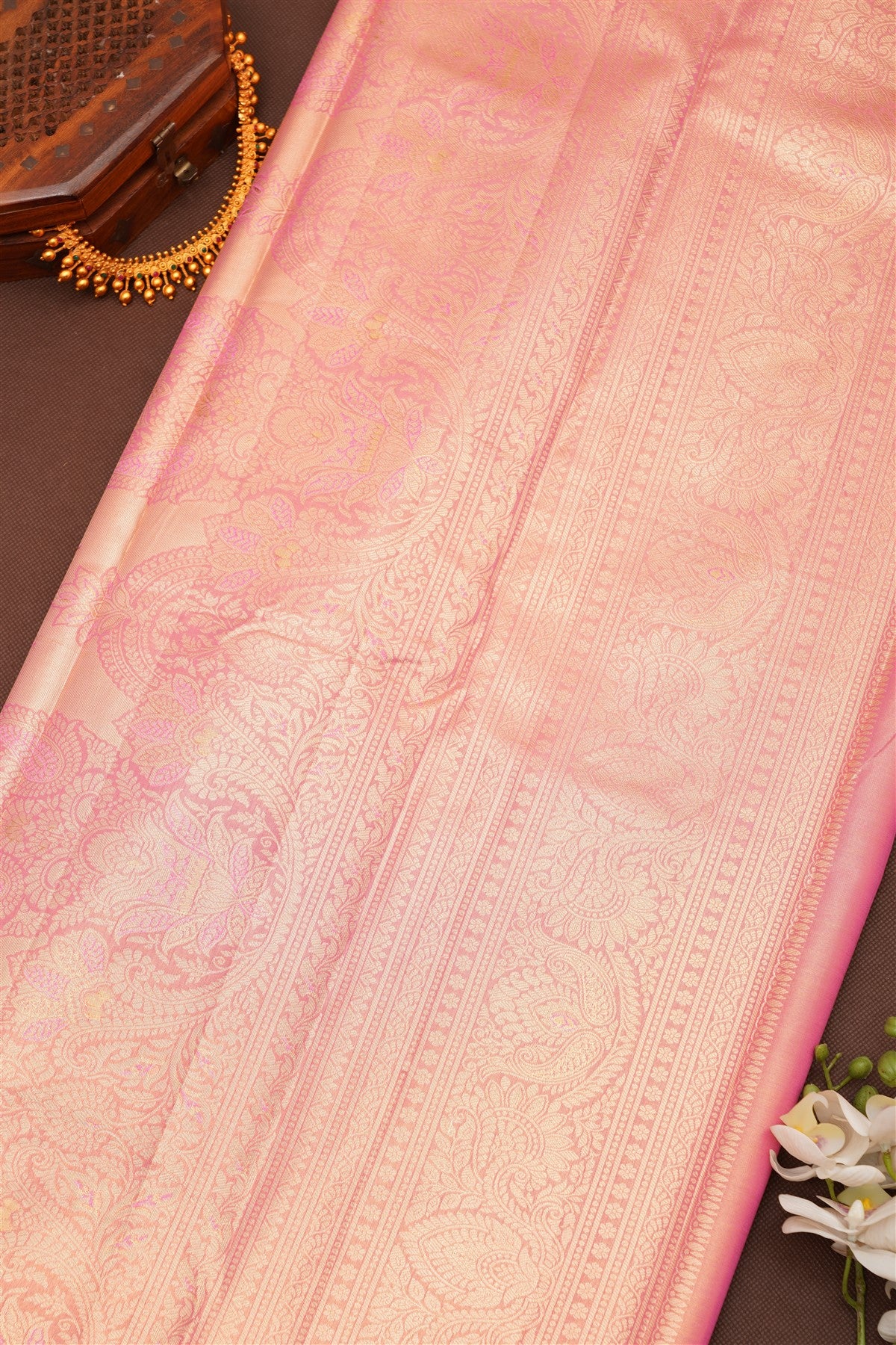 Semi Pattu Silk Blend Light Olive Green Saree