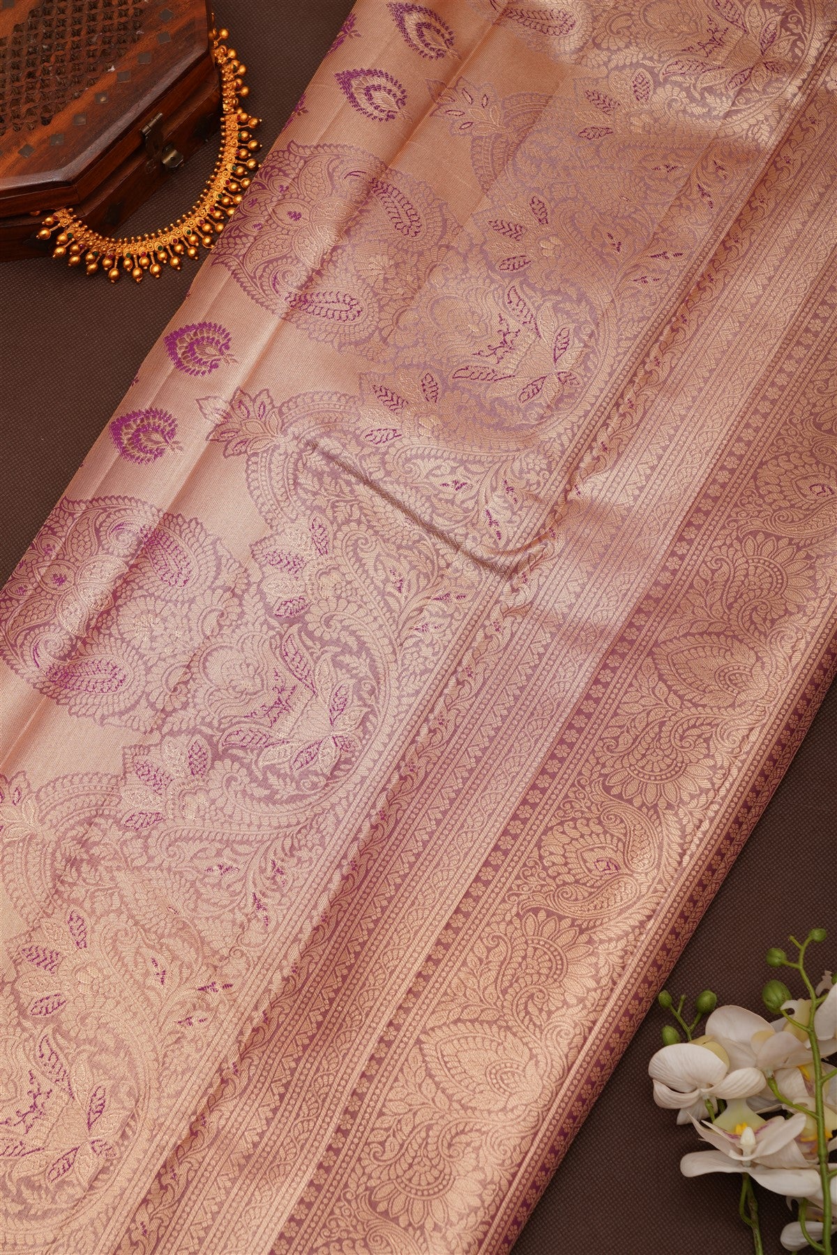 Semi Pattu Silk Blend Lavander Saree
