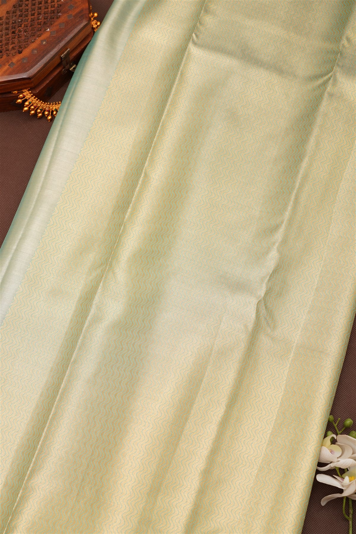 Semi Pattu Silk Blend Sea Green Saree