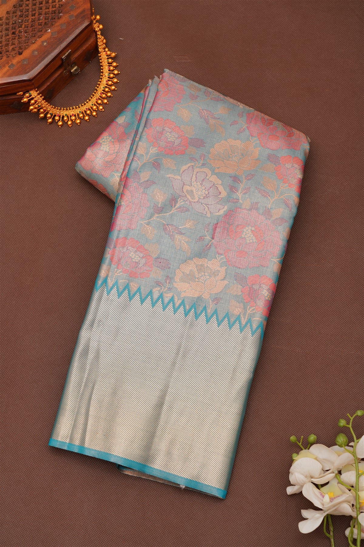 Semi Pattu Silk Blend Purple Saree
