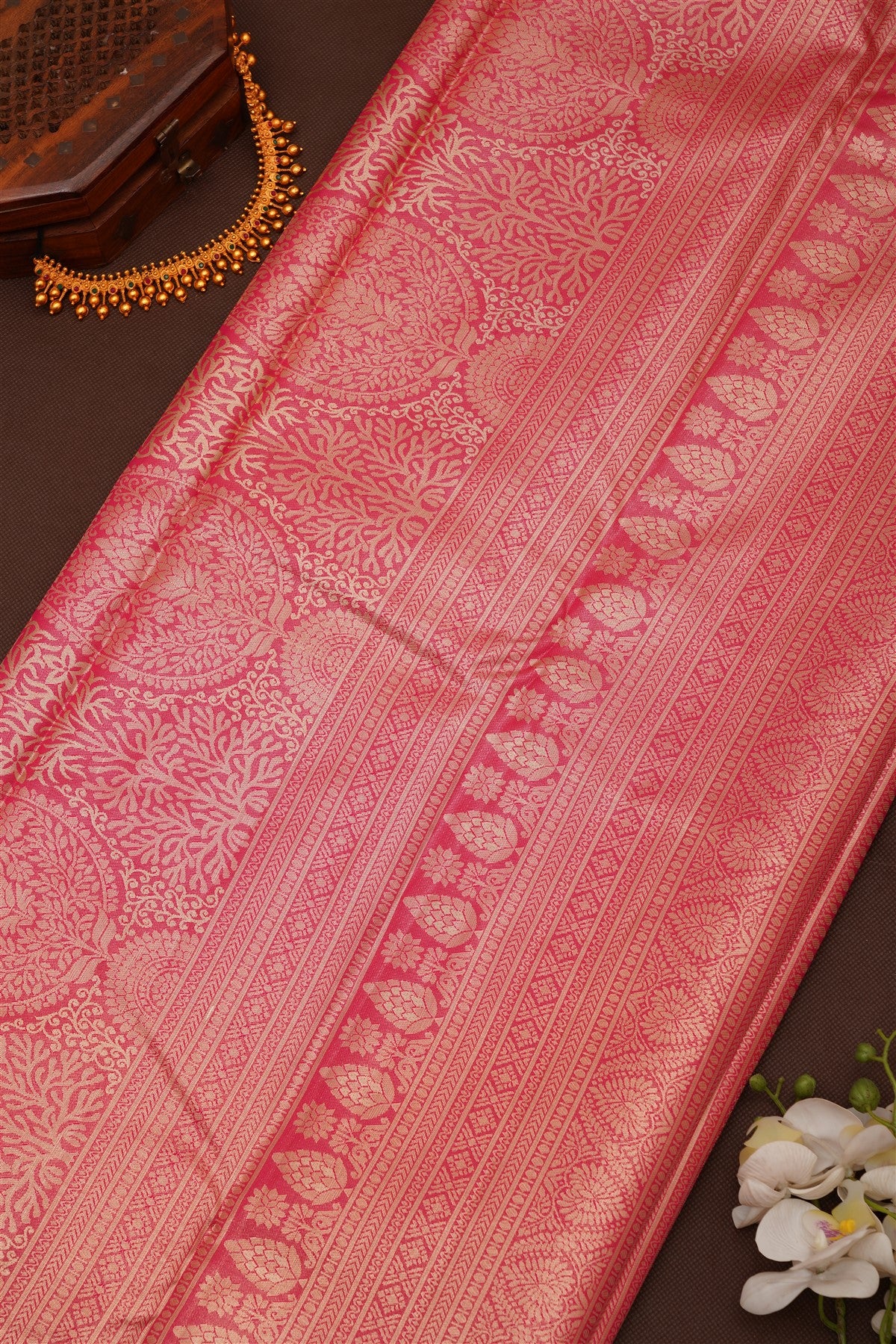 Semi Pattu Silk Blend Yellow Saree