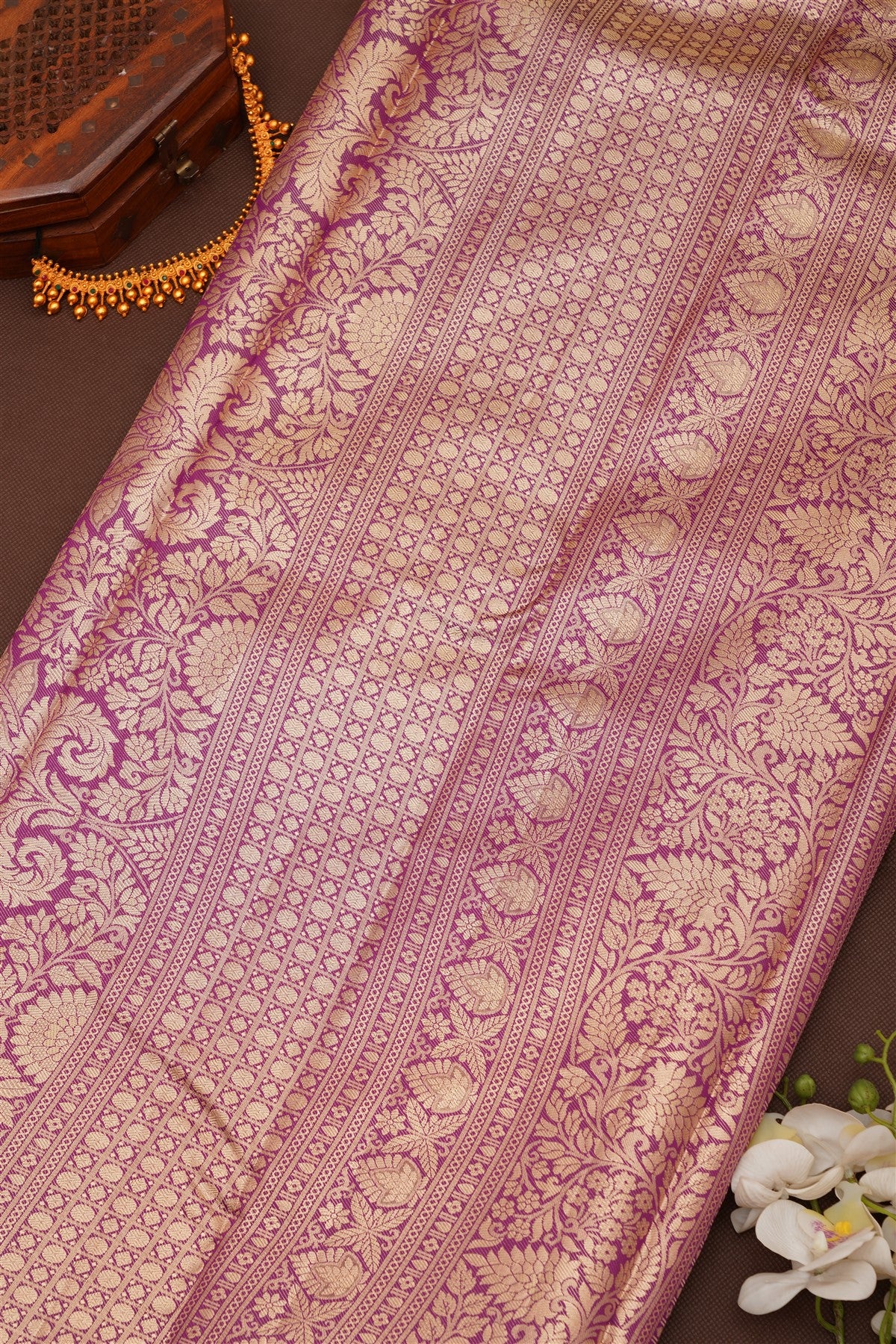 Semi Pattu Silk Blend Light Peach Saree